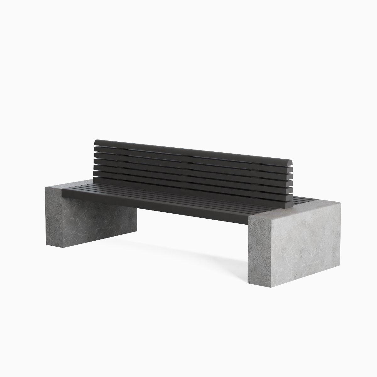 Modern Outdoor Bench 02 Low-poly 3D model_3