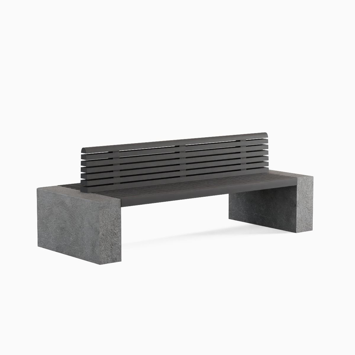 Modern Outdoor Bench 02 Low-poly 3D model_2