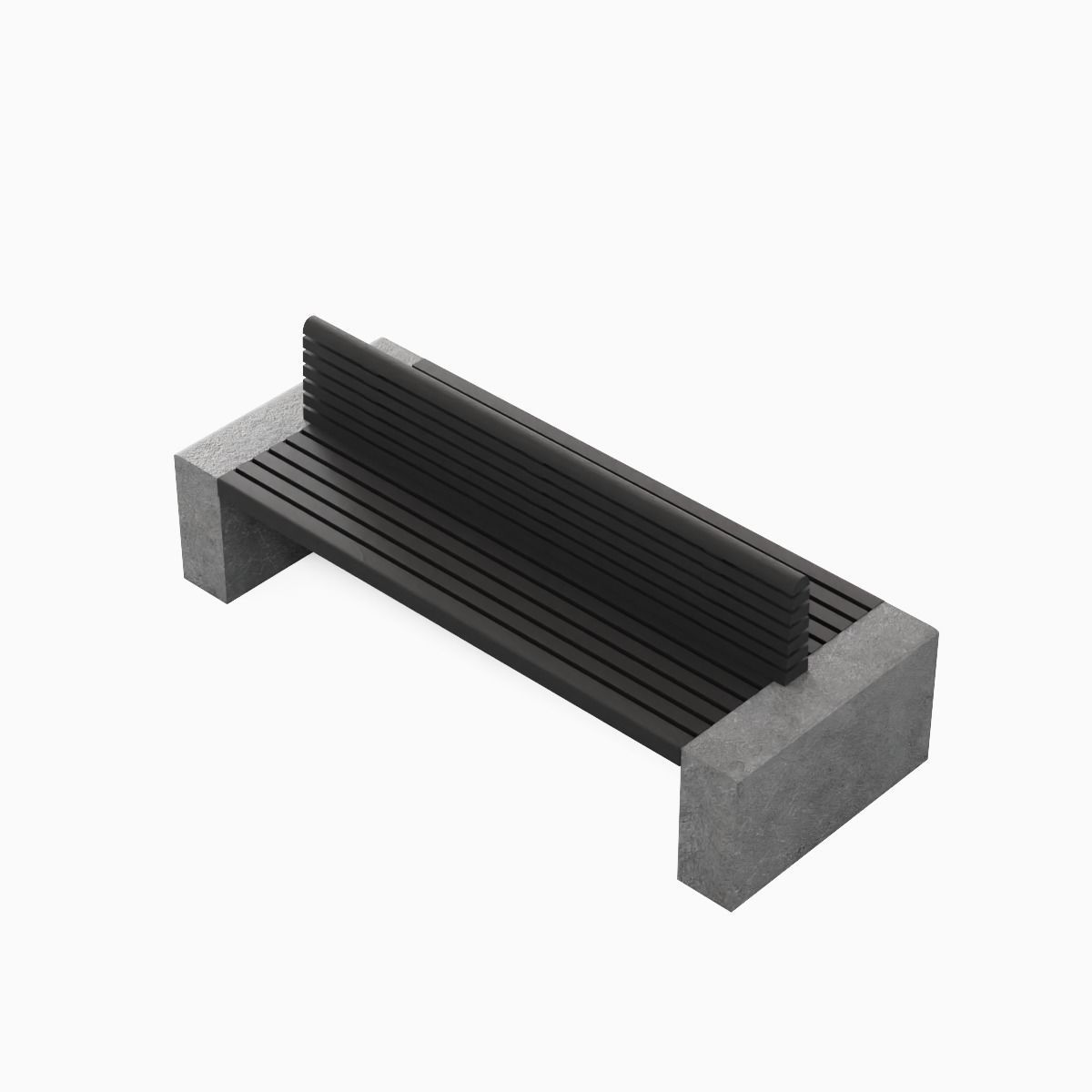 Modern Outdoor Bench 02 Low-poly 3D model_10