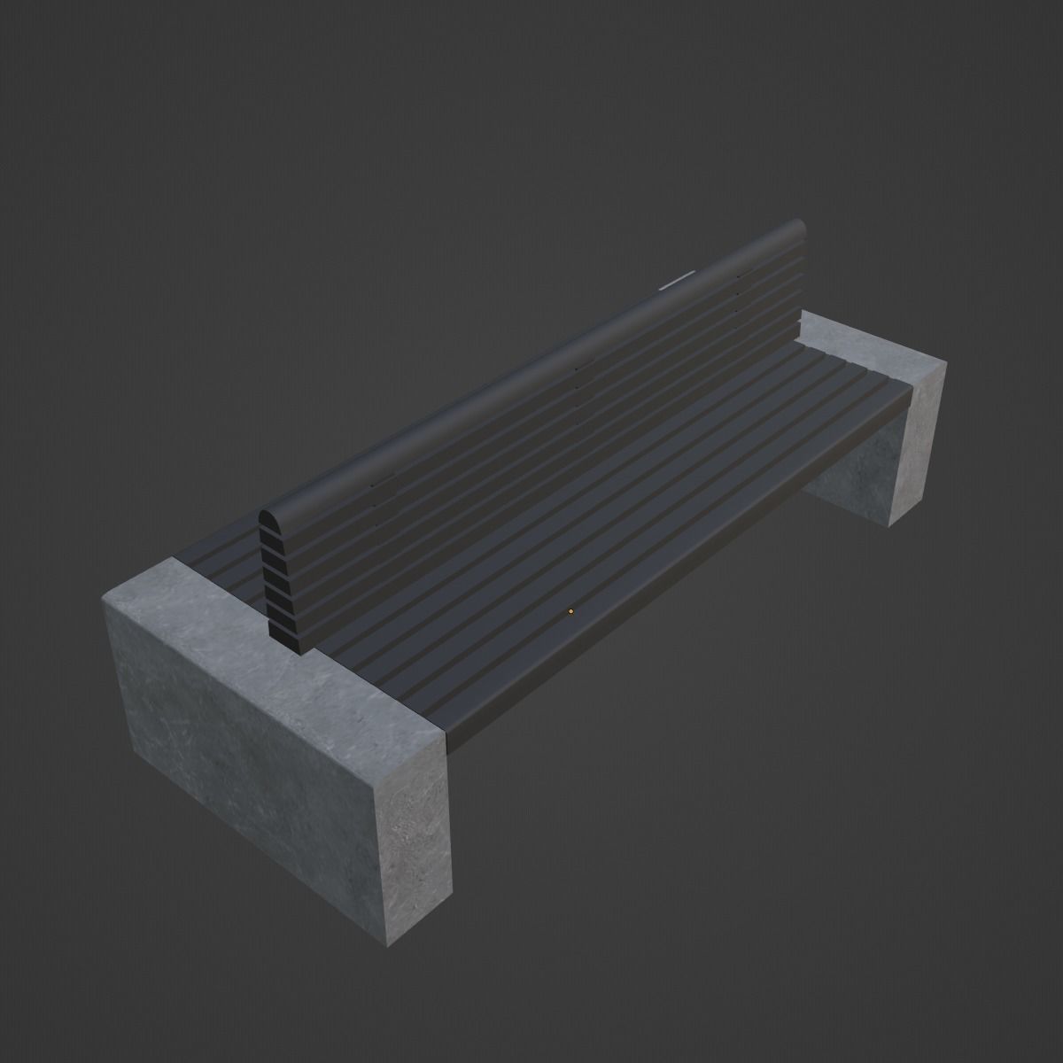 Modern Outdoor Bench 02 Low-poly 3D model_11
