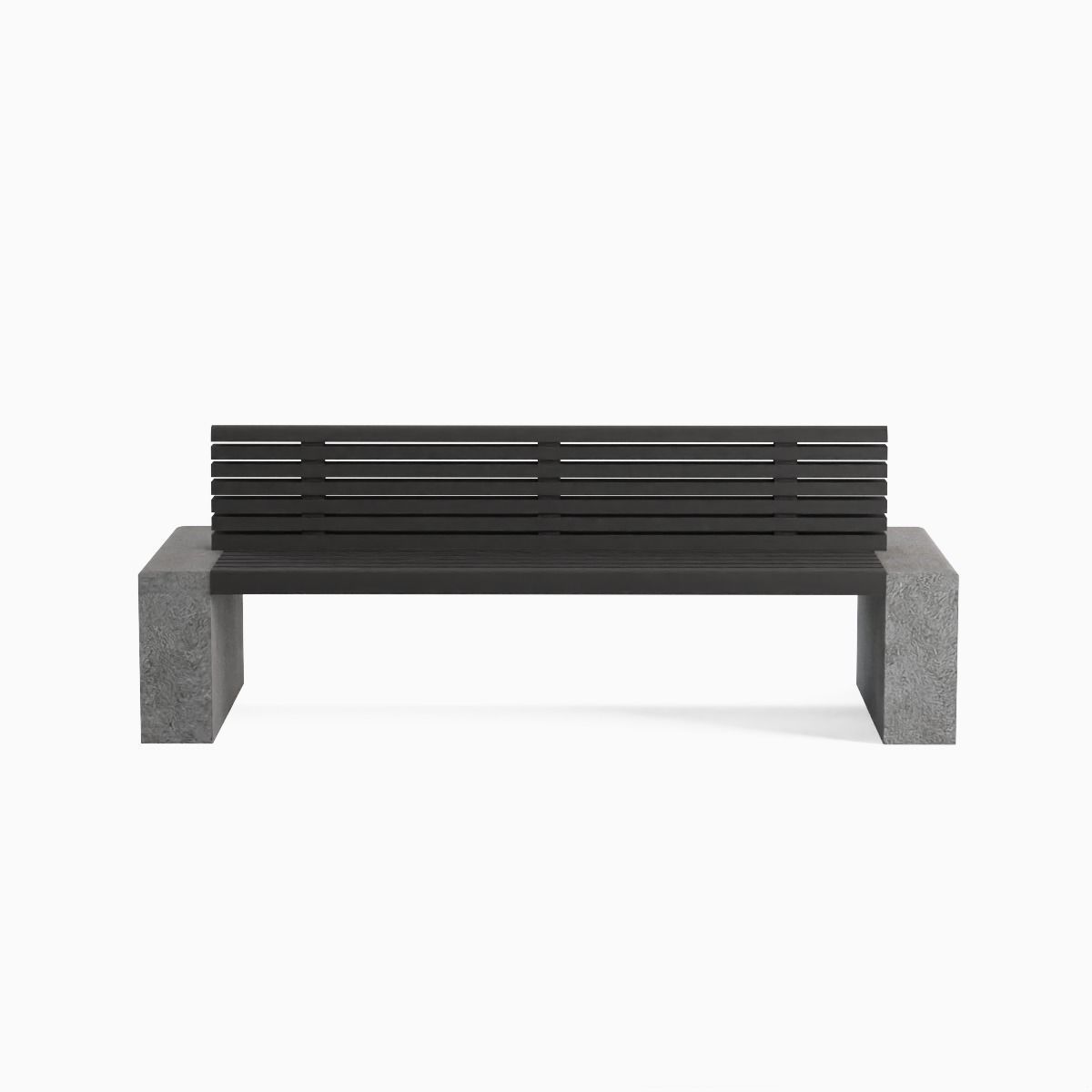 Modern Outdoor Bench 02 Low-poly 3D model_1