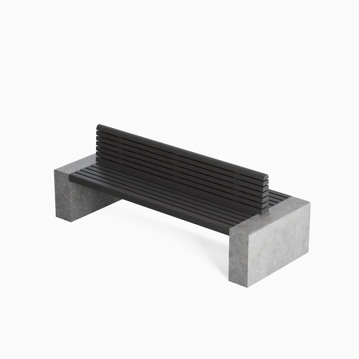 Modern Outdoor Bench 02 Low-poly 3D model_6