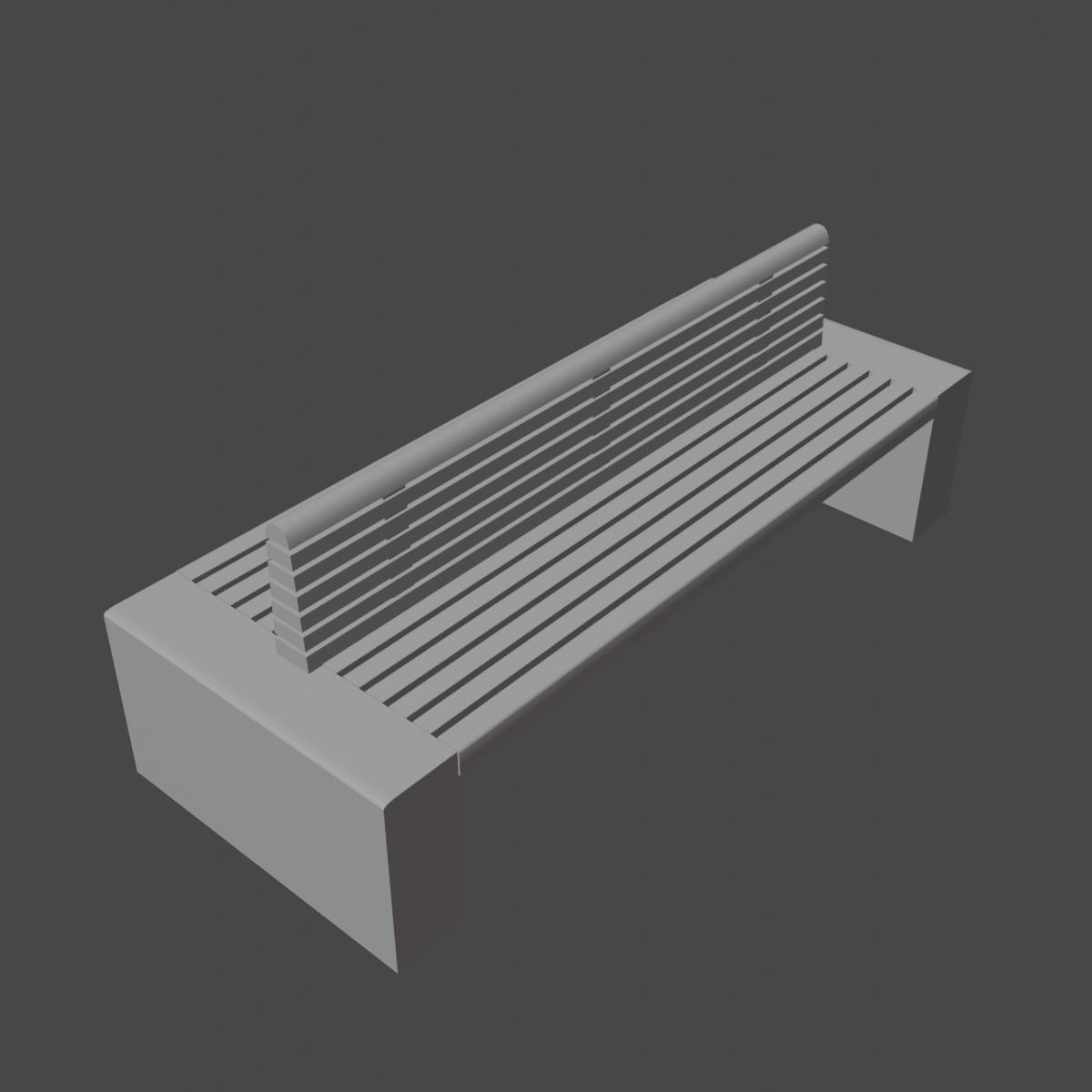 Modern Outdoor Bench 02 Low-poly 3D model_13