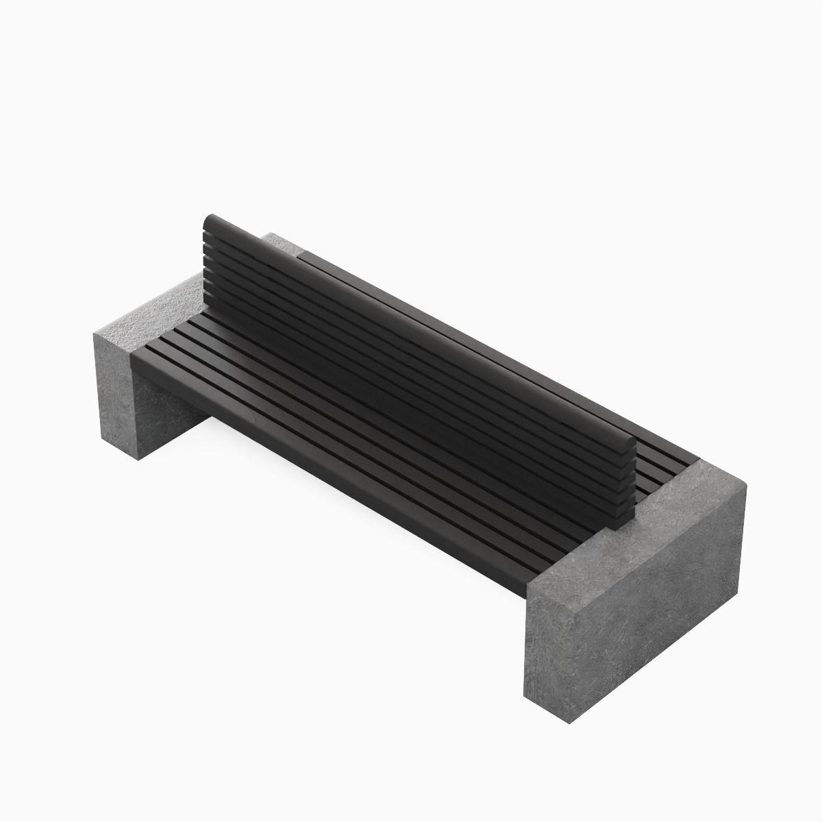 Modern Outdoor Bench 02 Low-poly 3D model_9