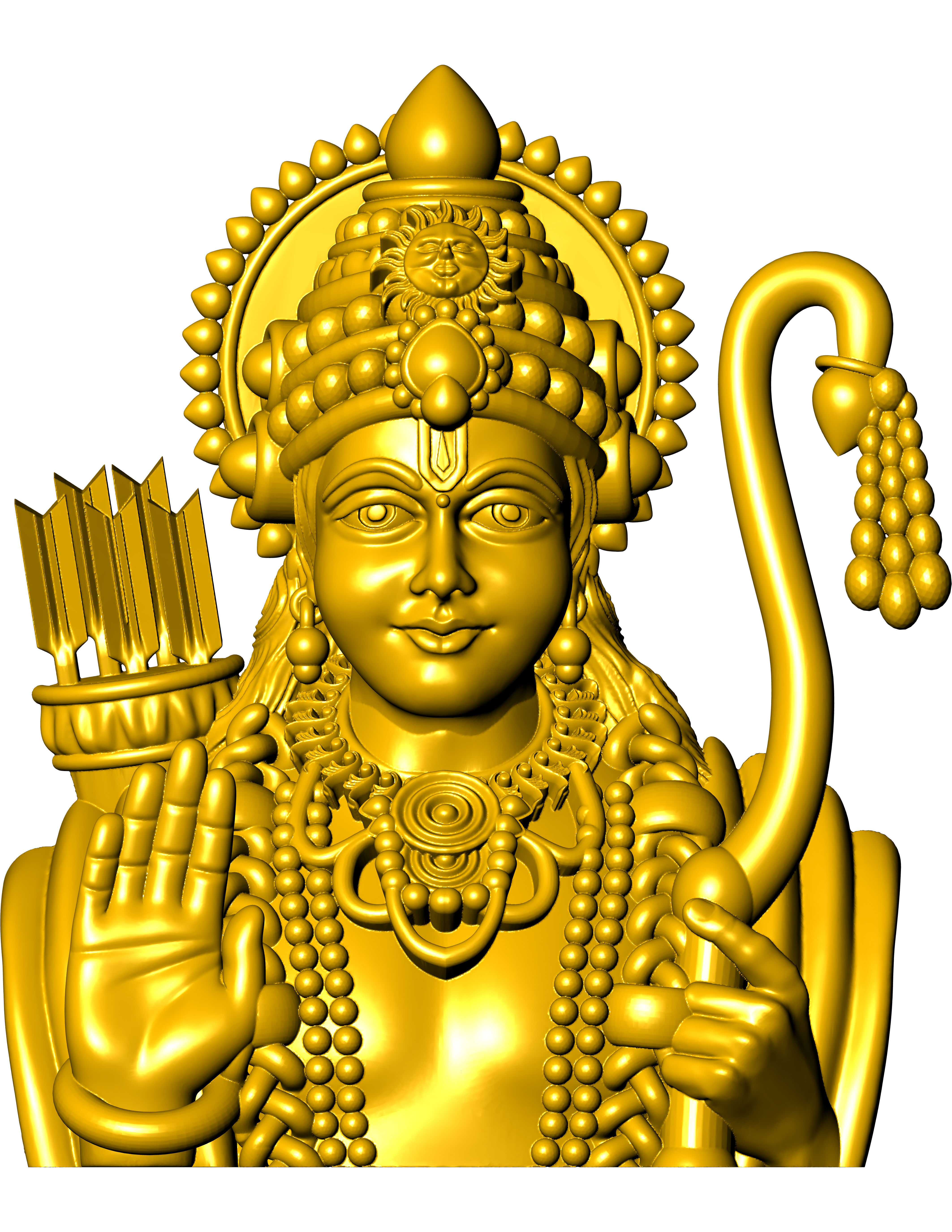 ram ji pendant 3D print model_1