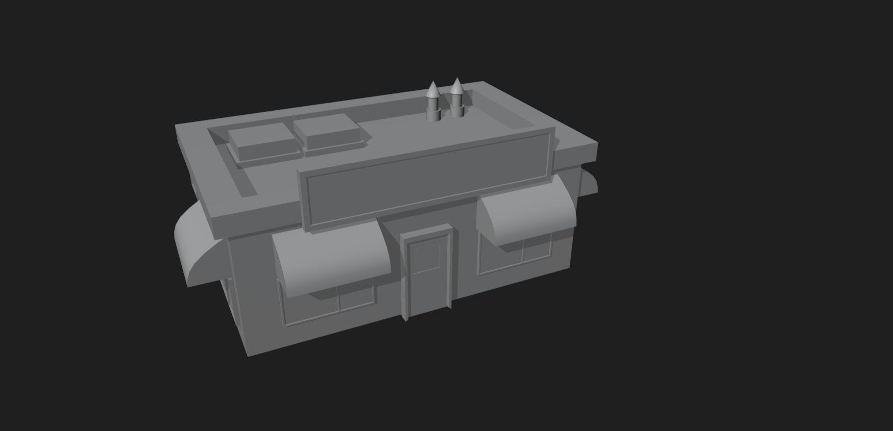 Low Poly Stylized Building - 1 - Mobile Game Ready Asset Low-poly 3D model_9