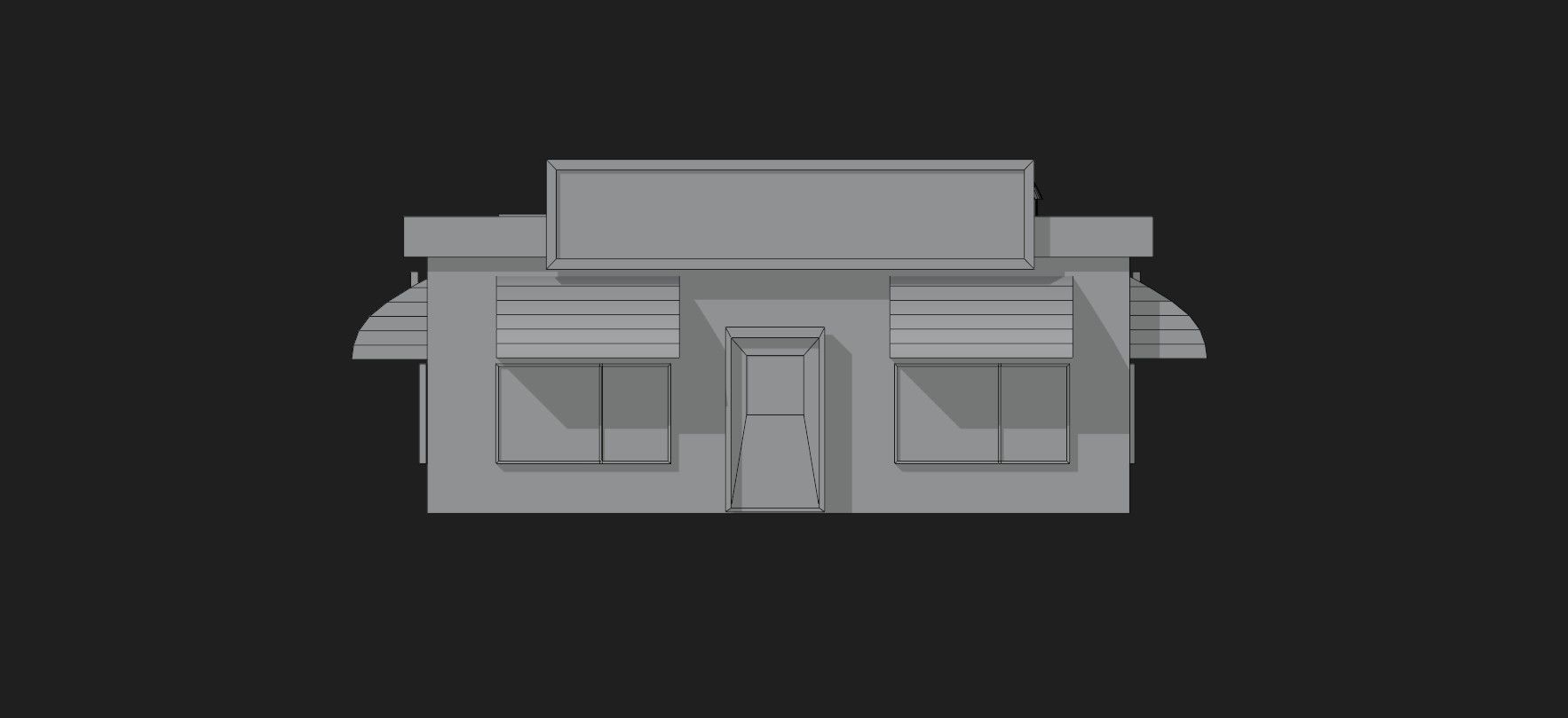 Low Poly Stylized Building - 1 - Mobile Game Ready Asset Low-poly 3D model_11