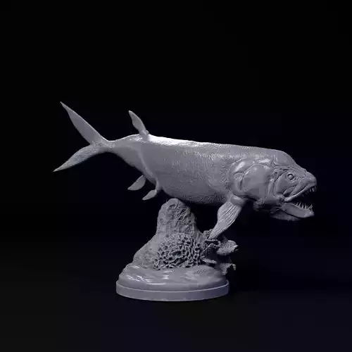 Xiphactinus swimming 1-35 scale pre-supported prehistoric fish 3D print model