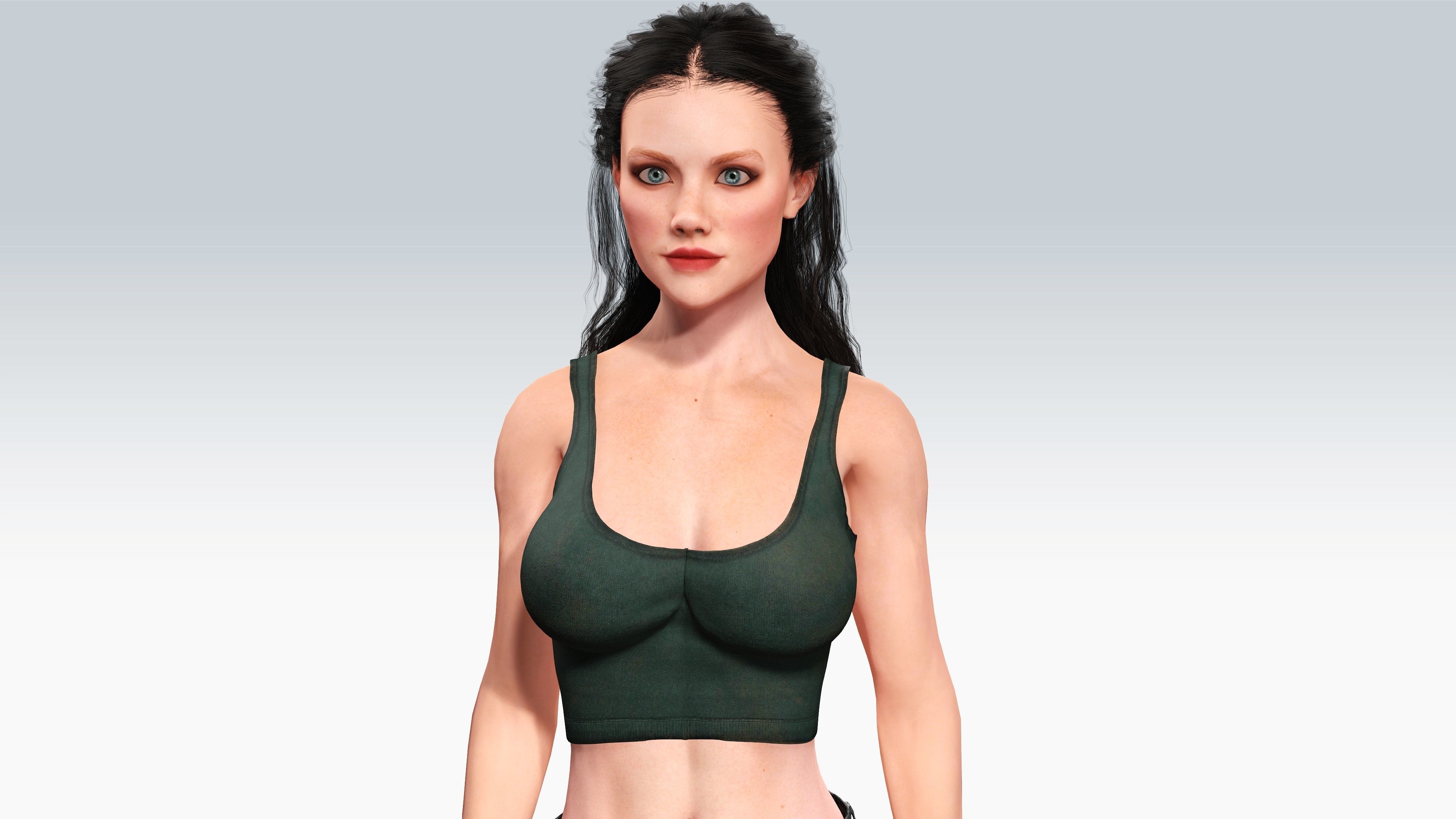 Sexy Character - Fully Rigged 3D model Low-poly 3D model_2