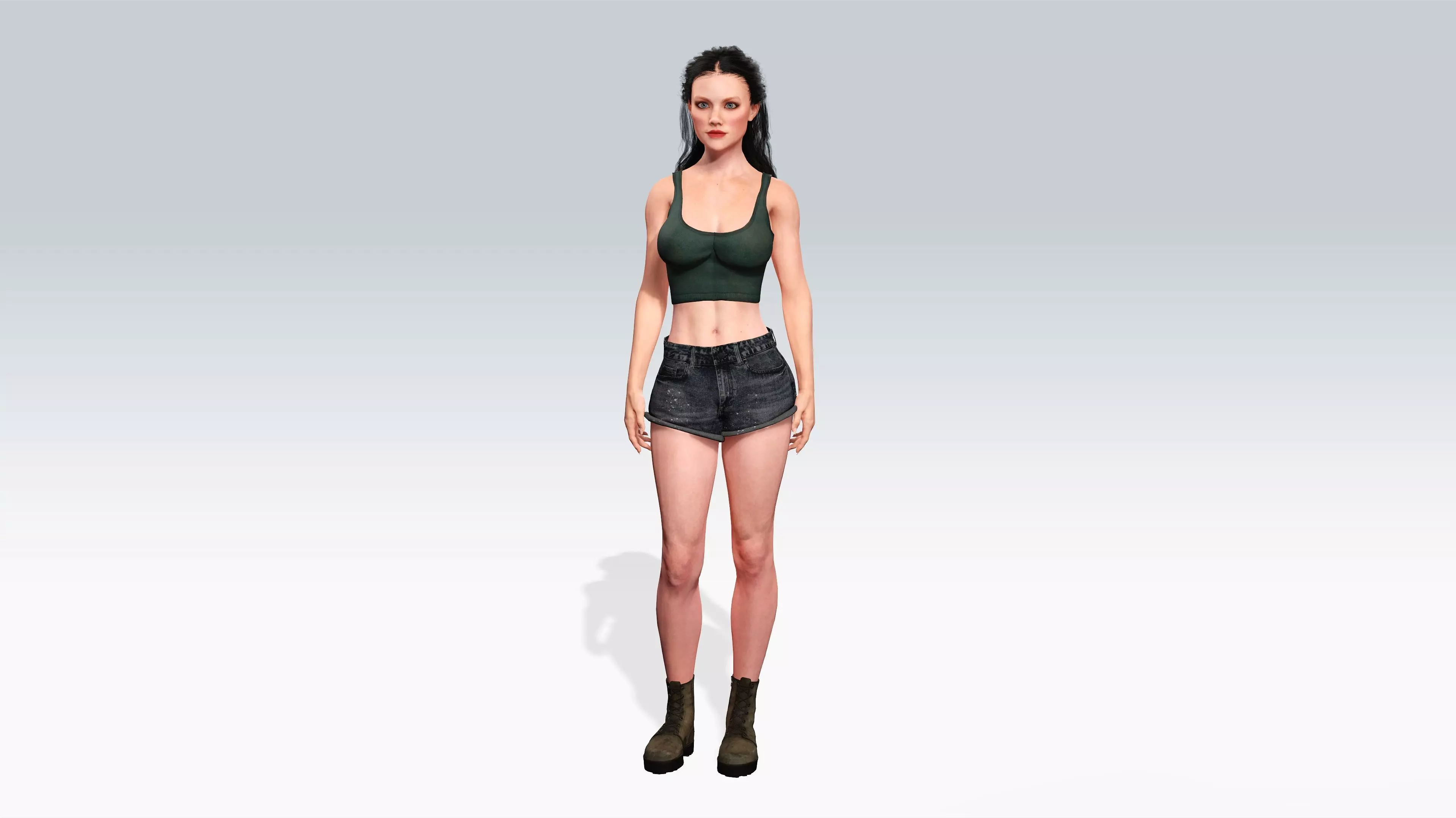 Sexy Character - Fully Rigged 3D model Low-poly 3D model_0