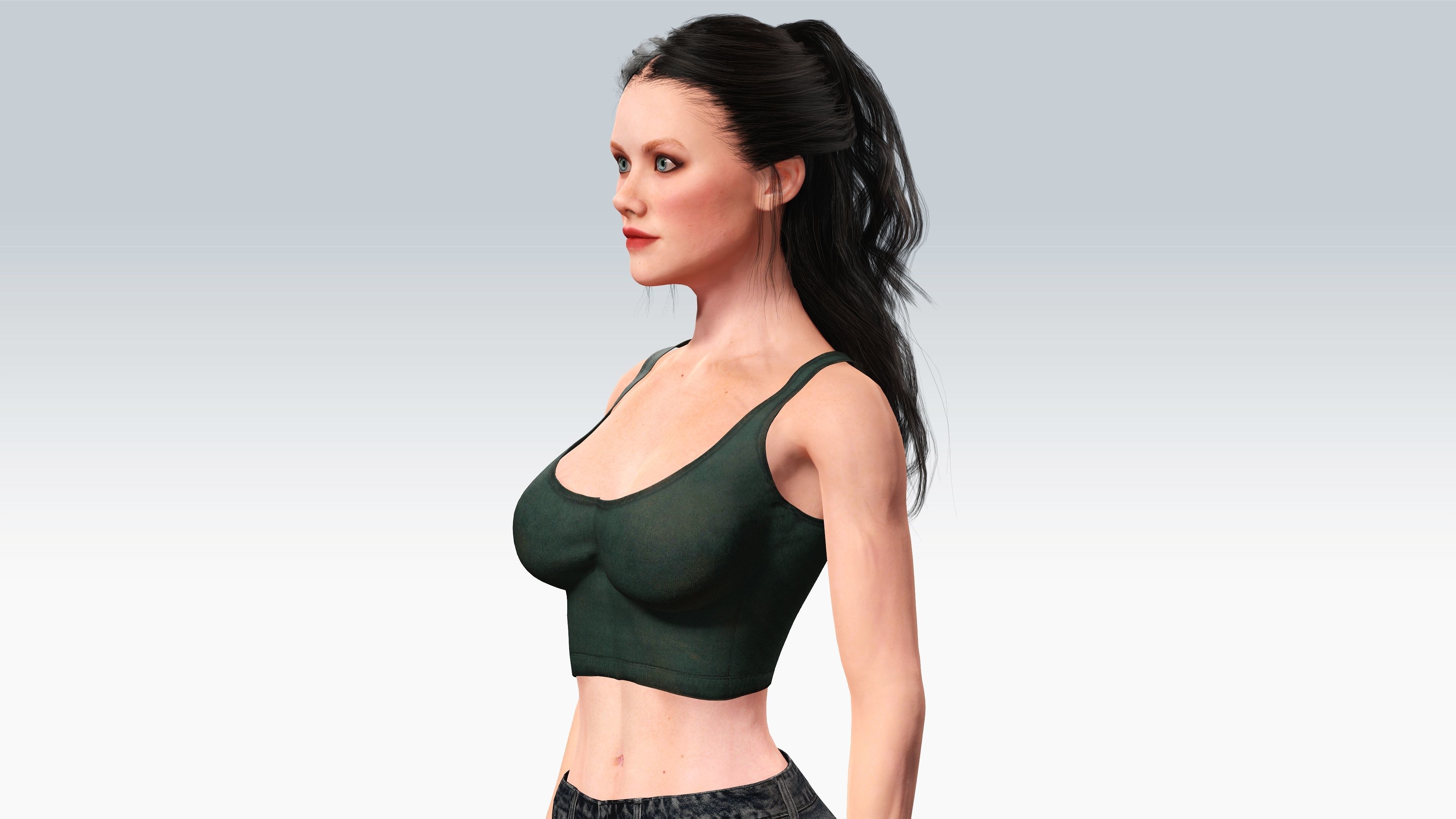 Sexy Character - Fully Rigged 3D model Low-poly 3D model_4