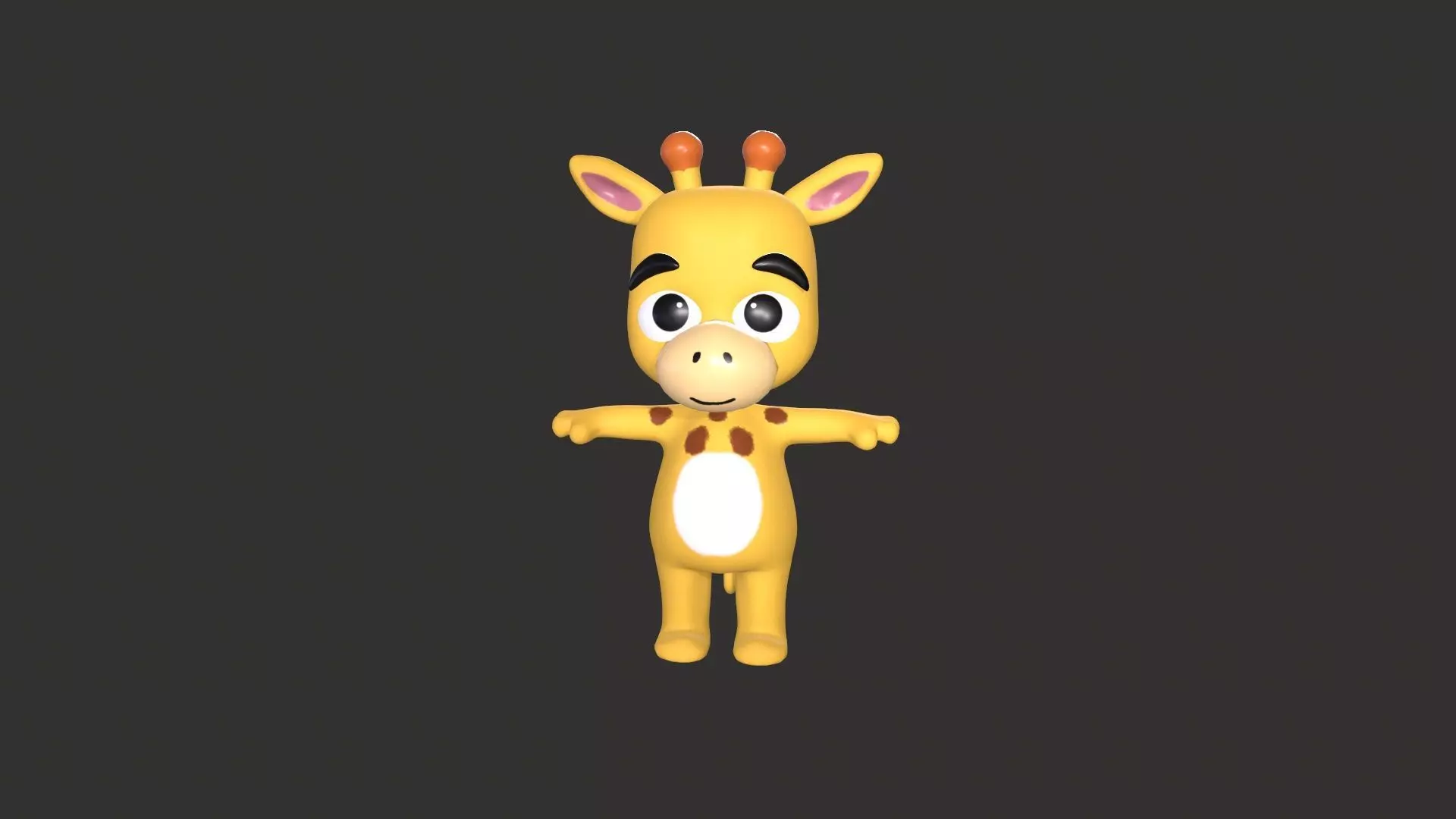 Cartoon 006 Character Giraffe Cute  Low-poly 3D model_0