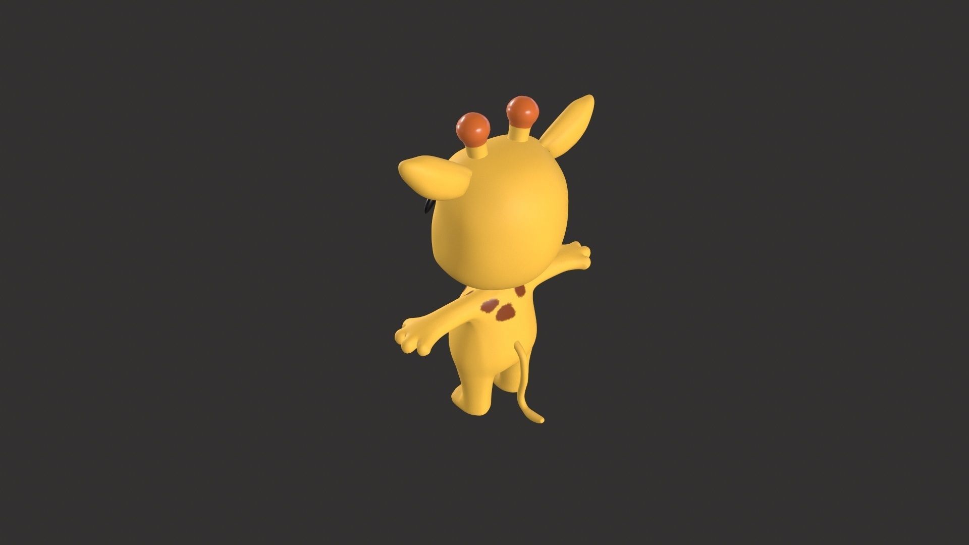 Cartoon 006 Character Giraffe Cute  Low-poly 3D model_10