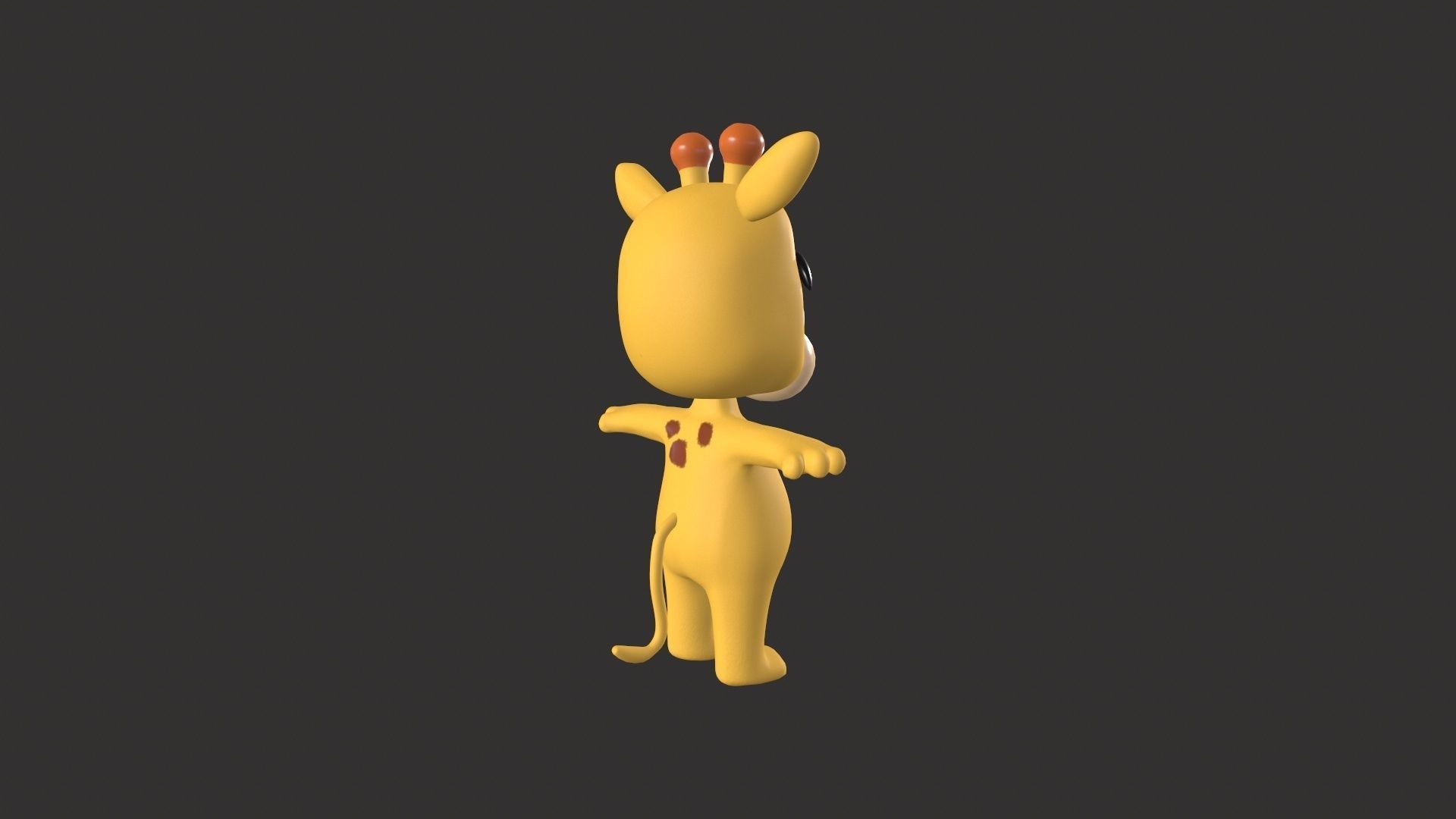 Cartoon 006 Character Giraffe Cute  Low-poly 3D model_5