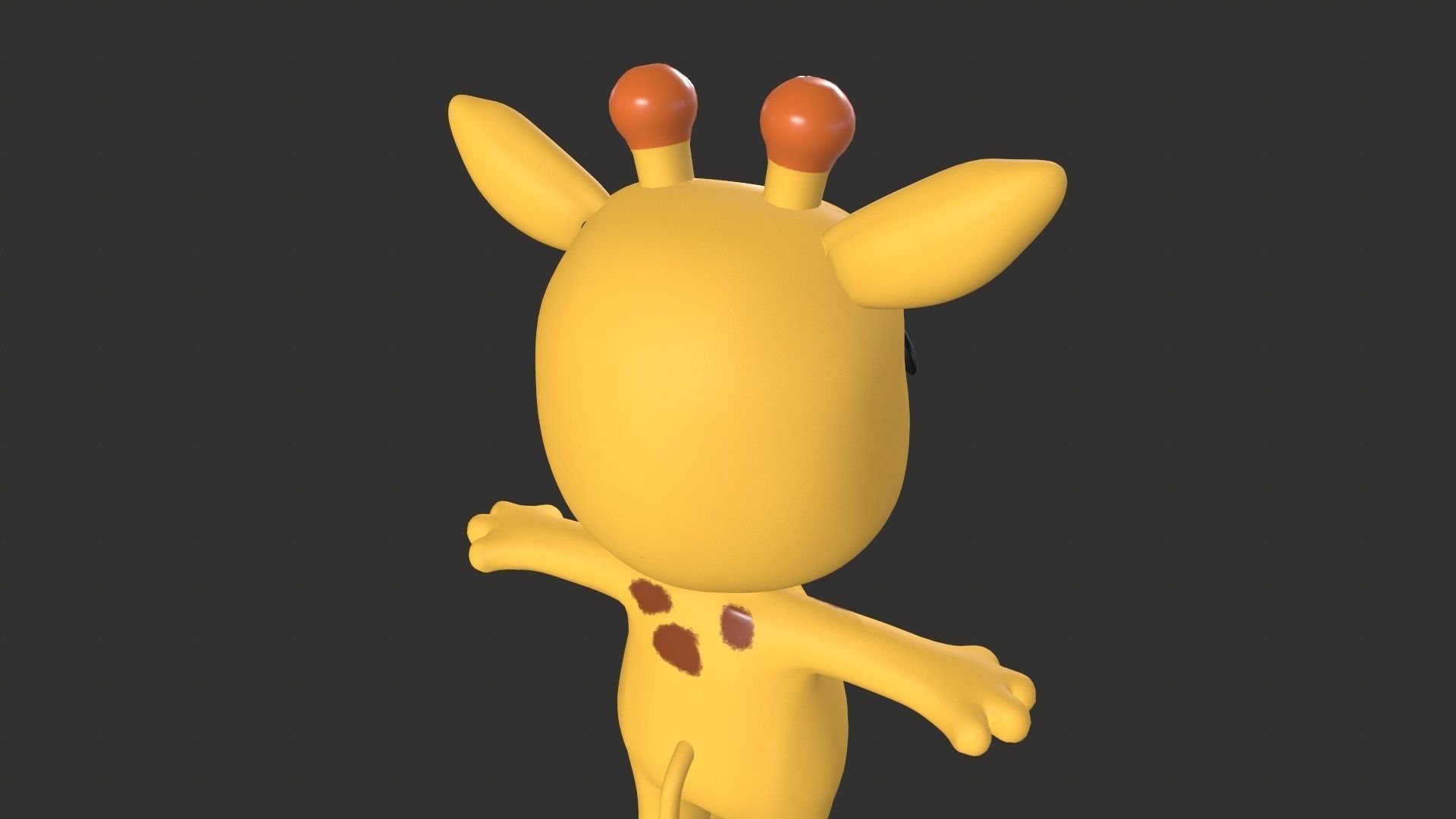 Cartoon 006 Character Giraffe Cute  Low-poly 3D model_18