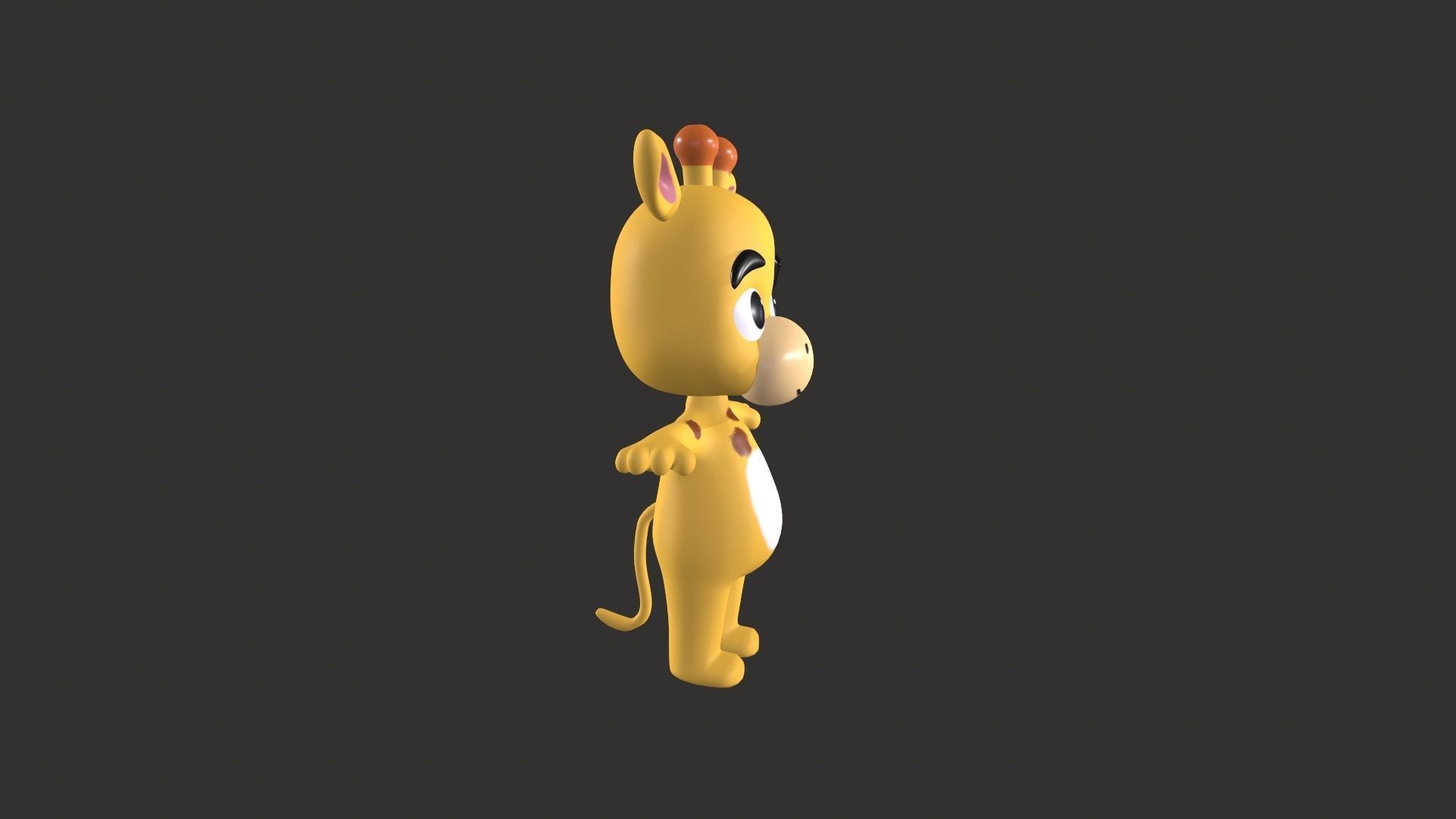 Cartoon 006 Character Giraffe Cute  Low-poly 3D model_6