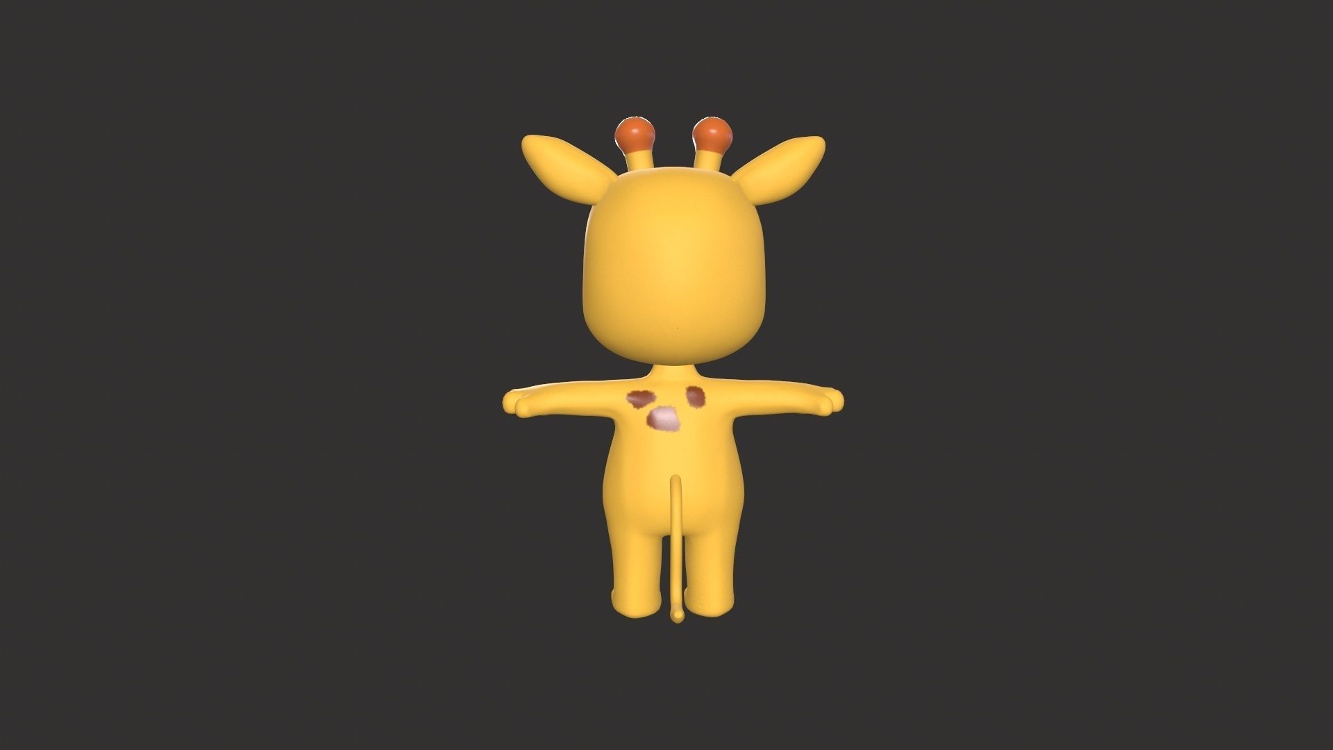 Cartoon 006 Character Giraffe Cute  Low-poly 3D model_14