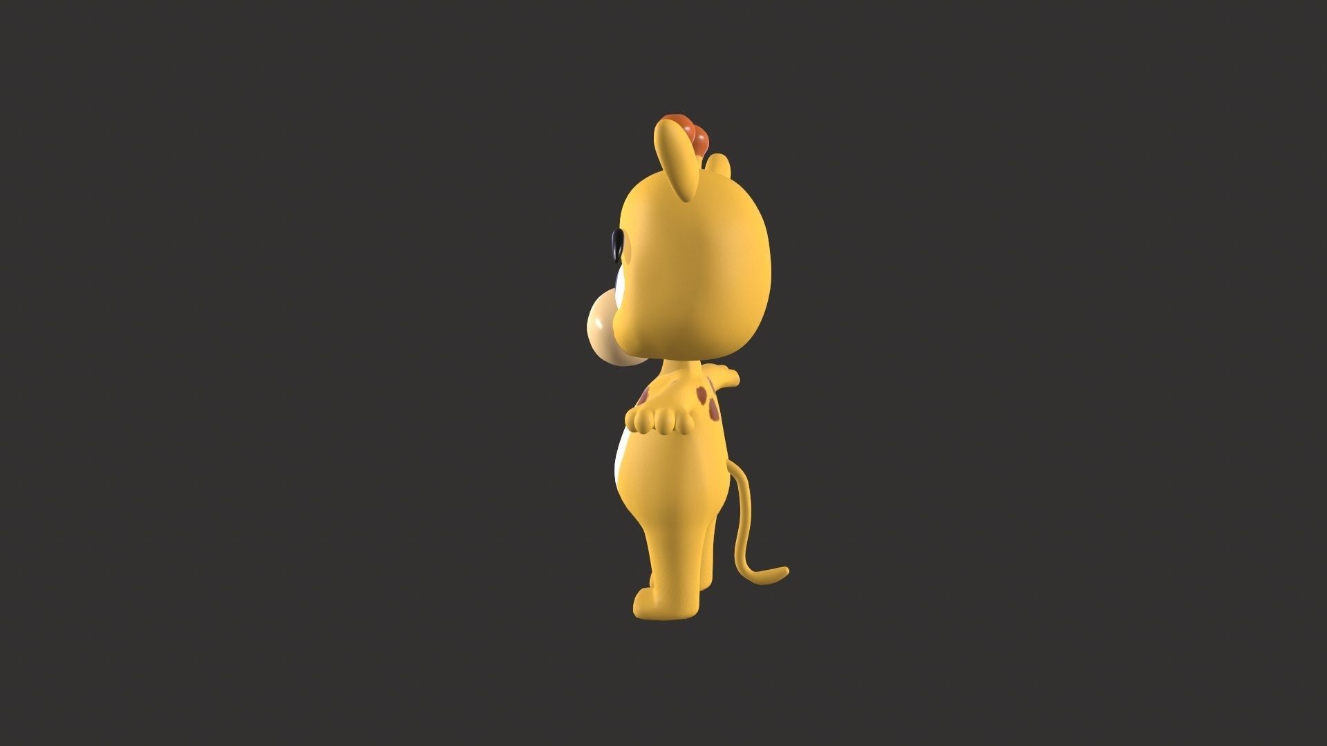 Cartoon 006 Character Giraffe Cute  Low-poly 3D model_3
