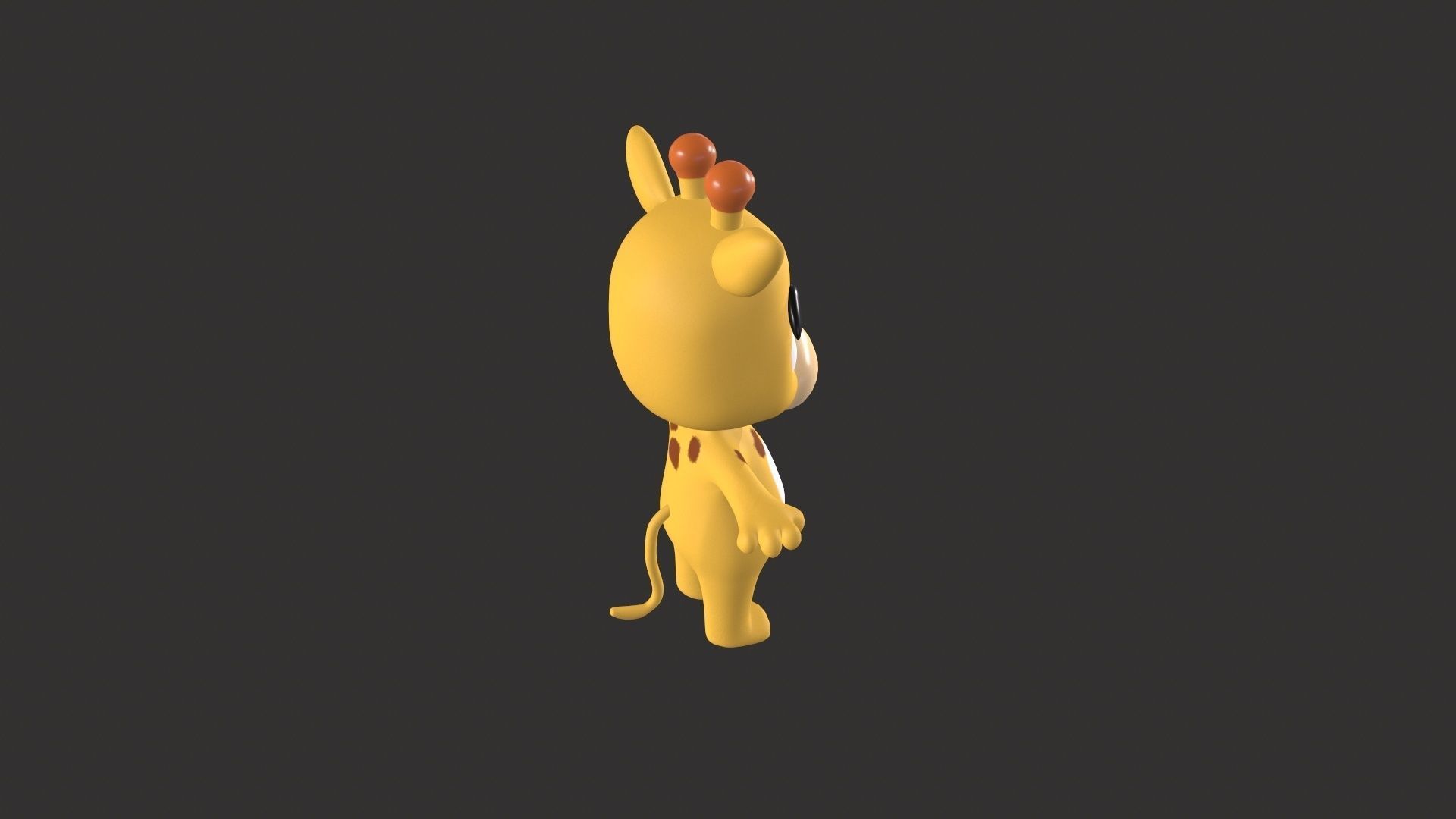 Cartoon 006 Character Giraffe Cute  Low-poly 3D model_11