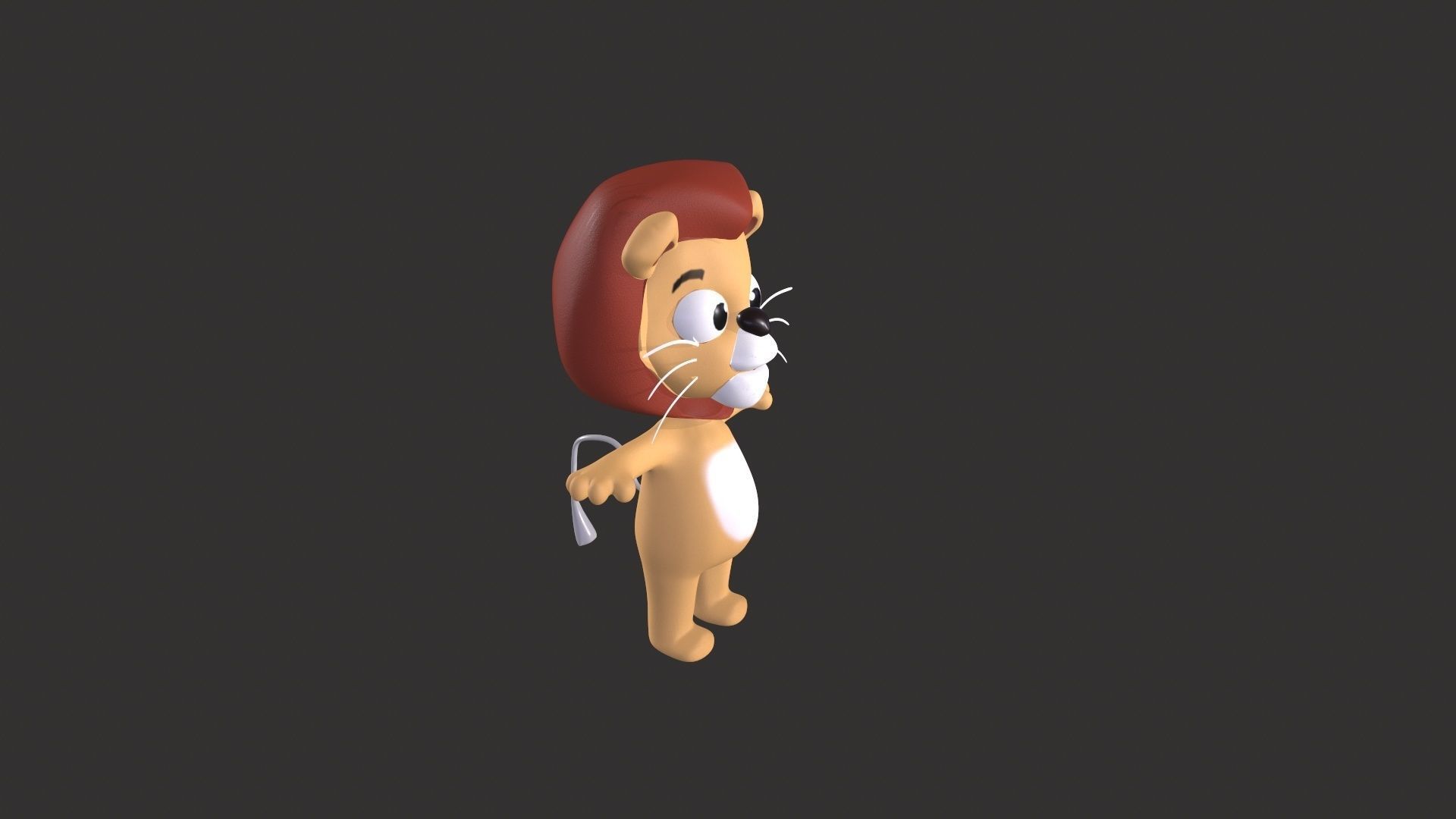 Cartoon 007 Character Lion Cute Low-poly 3D model_10