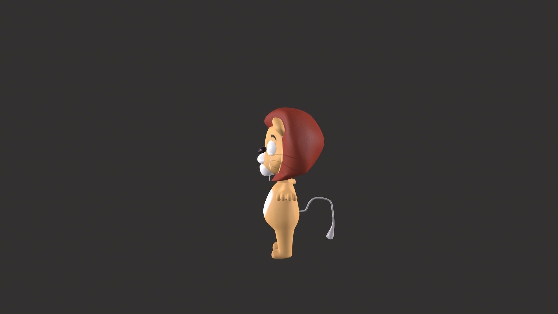 Cartoon 007 Character Lion Cute Low-poly 3D model_16