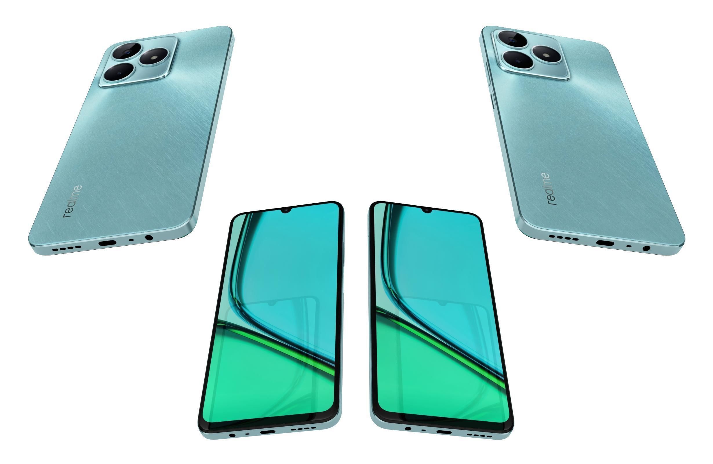 Realme C51s Shiny Green 3D model_4