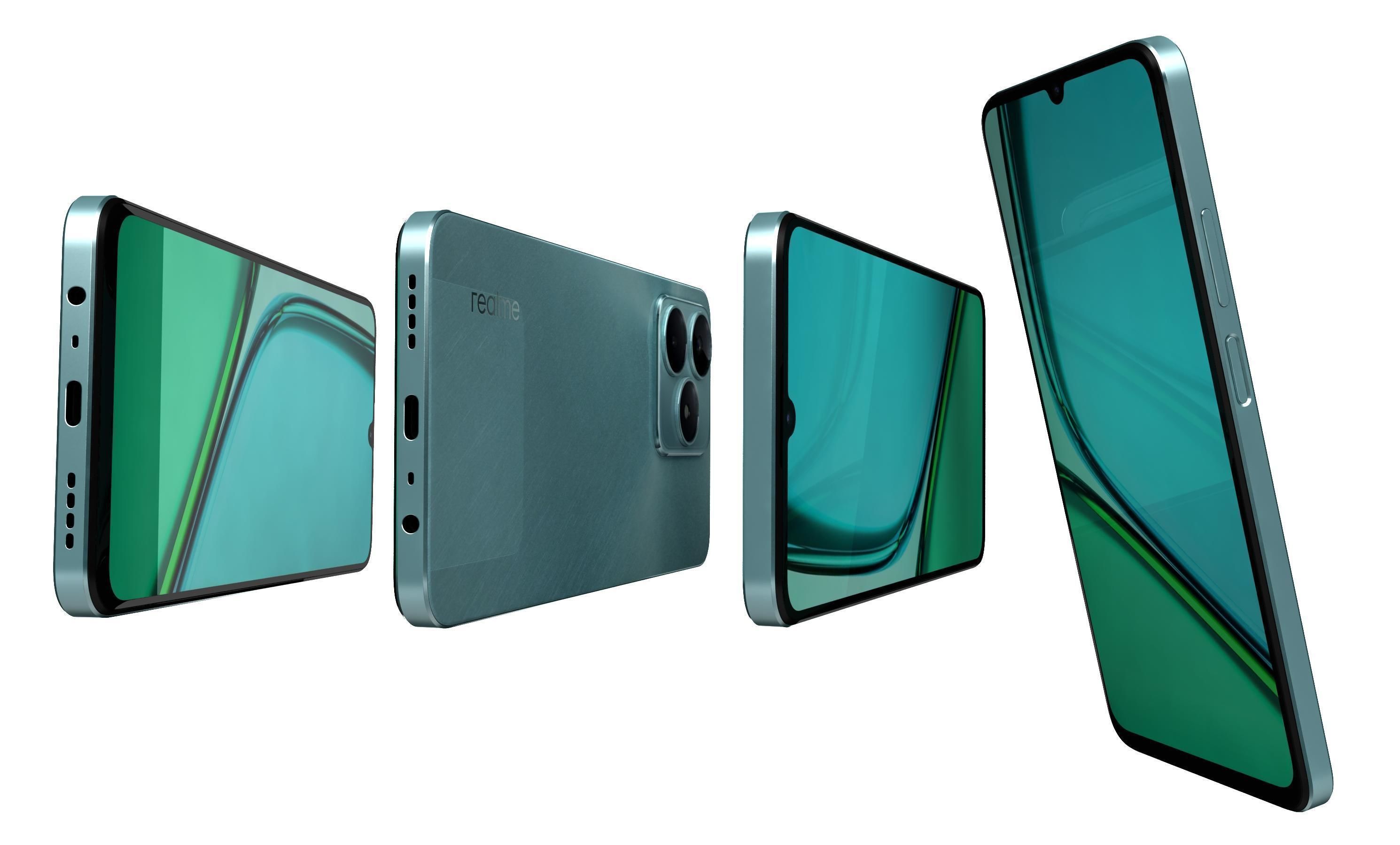 Realme C51s Shiny Green 3D model_10