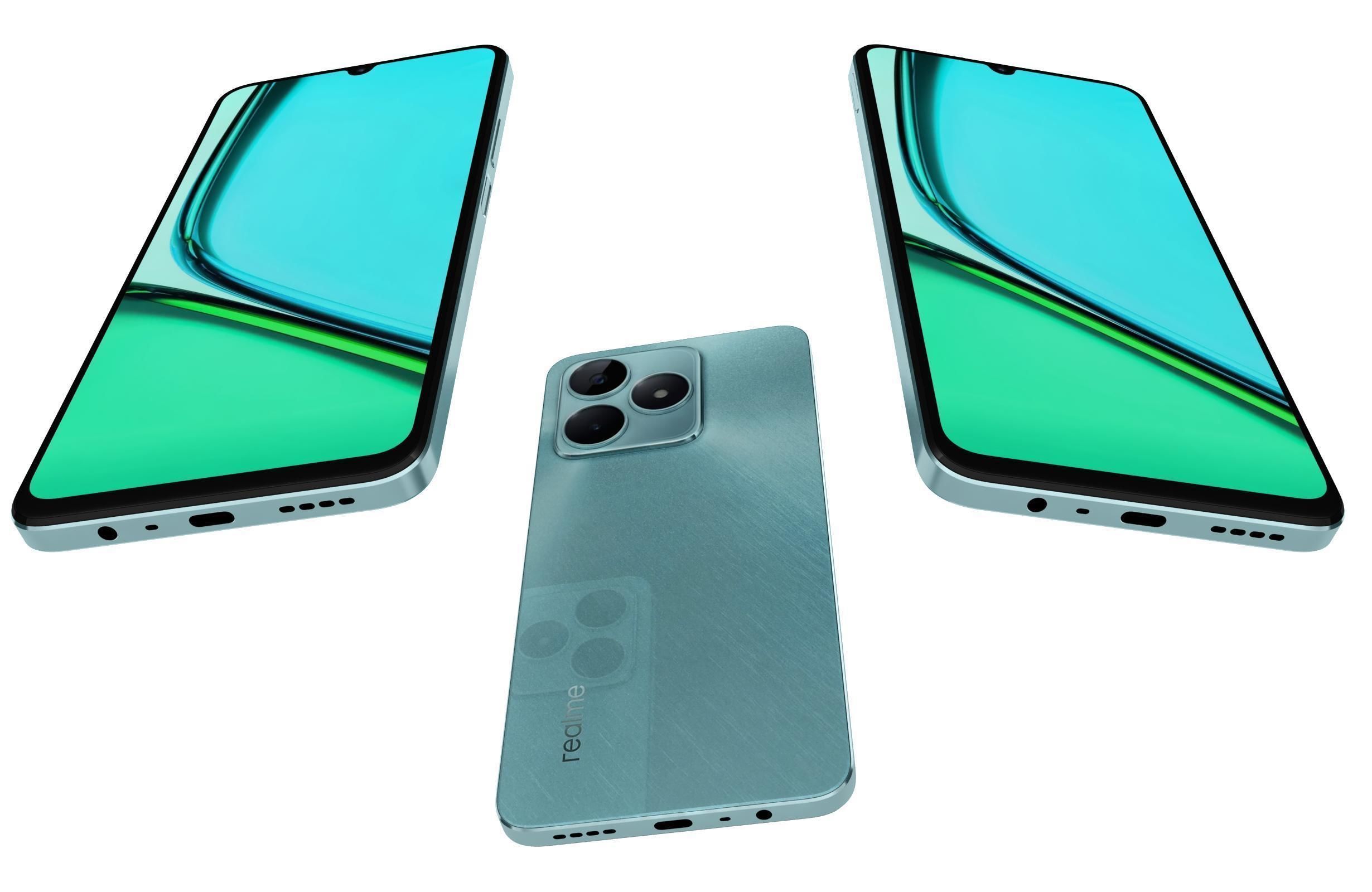 Realme C51s Shiny Green 3D model_2