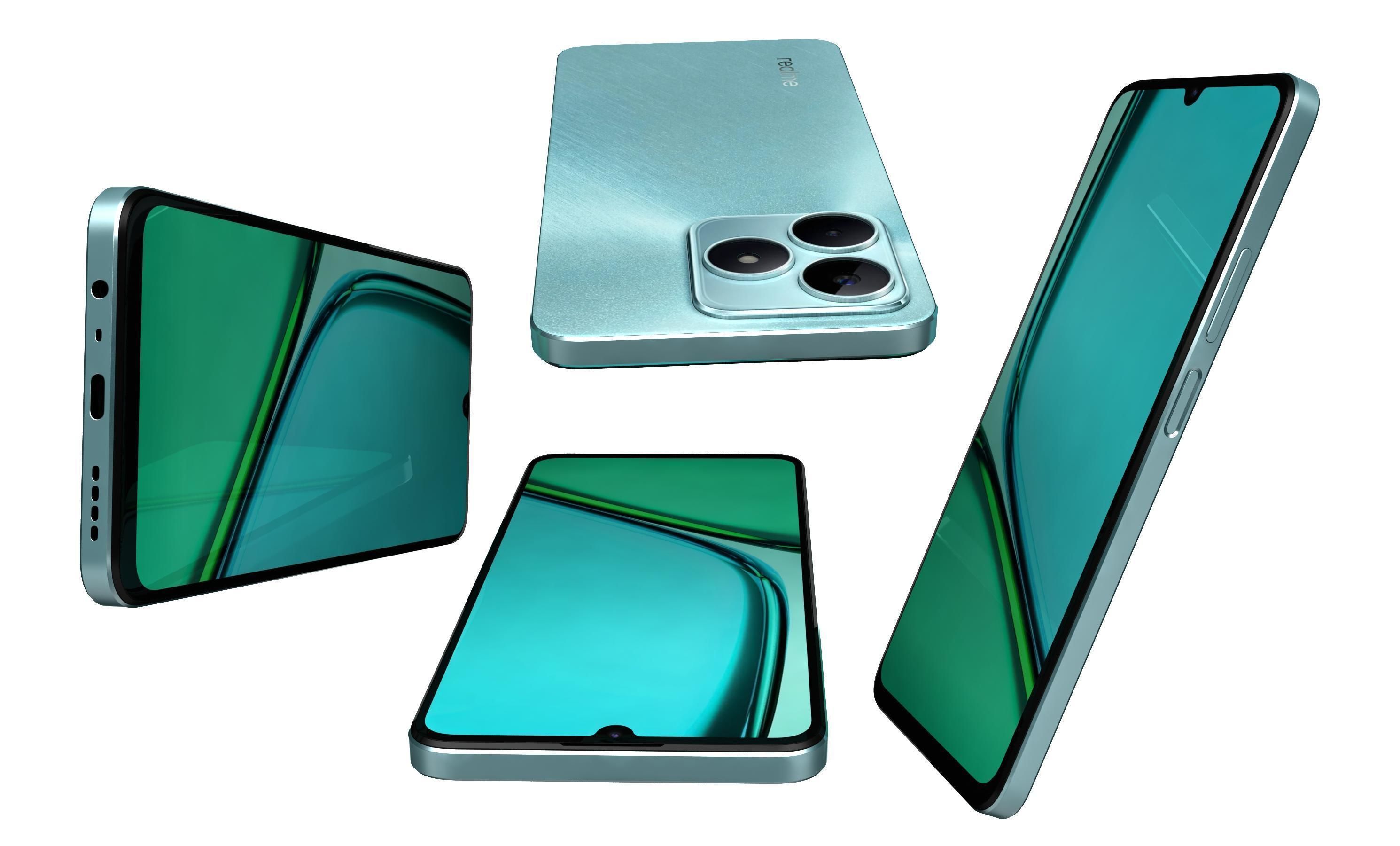 Realme C51s Shiny Green 3D model_11