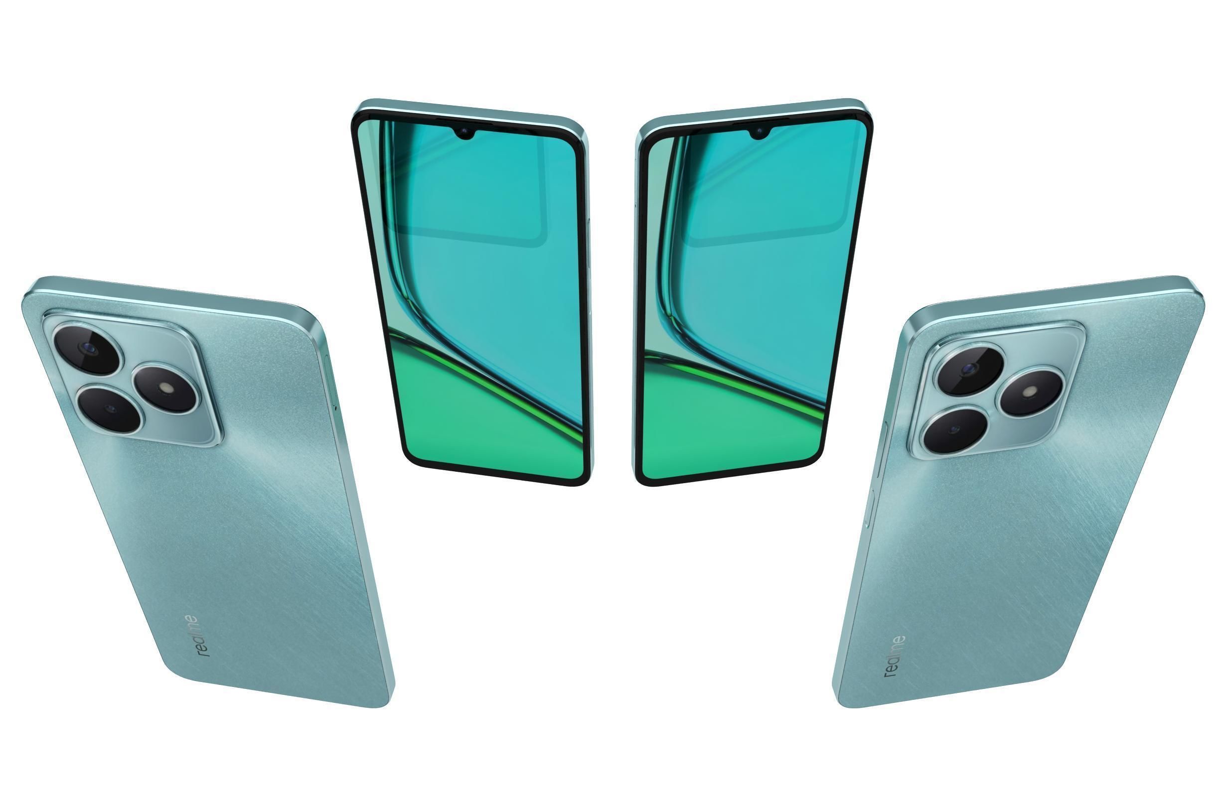 Realme C51s Shiny Green 3D model_5