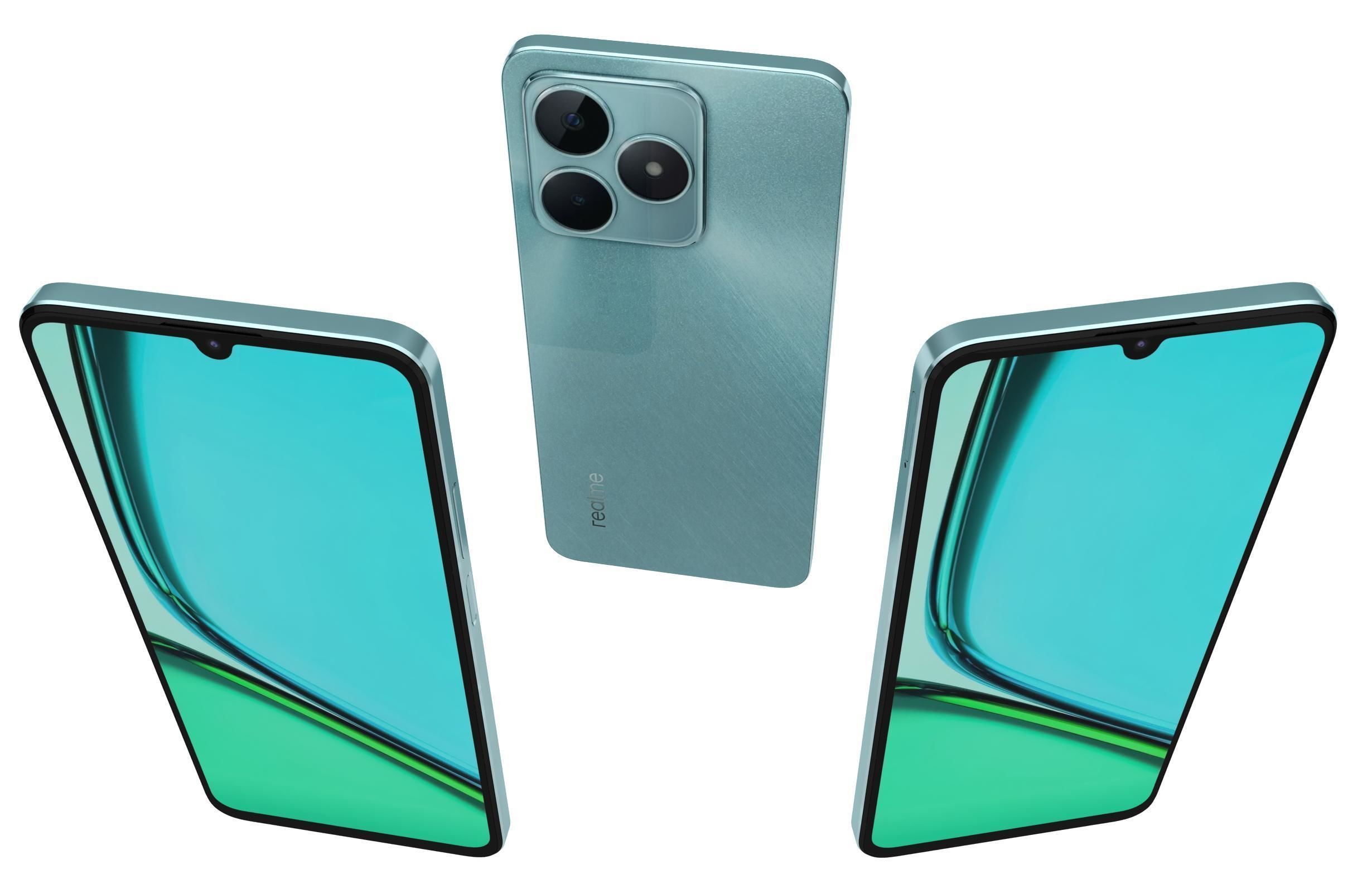 Realme C51s Shiny Green 3D model_1