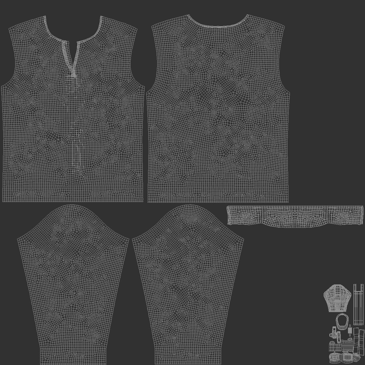 Black Quarter Zip Sweater - knitted men pullover with zipper  3D model_6