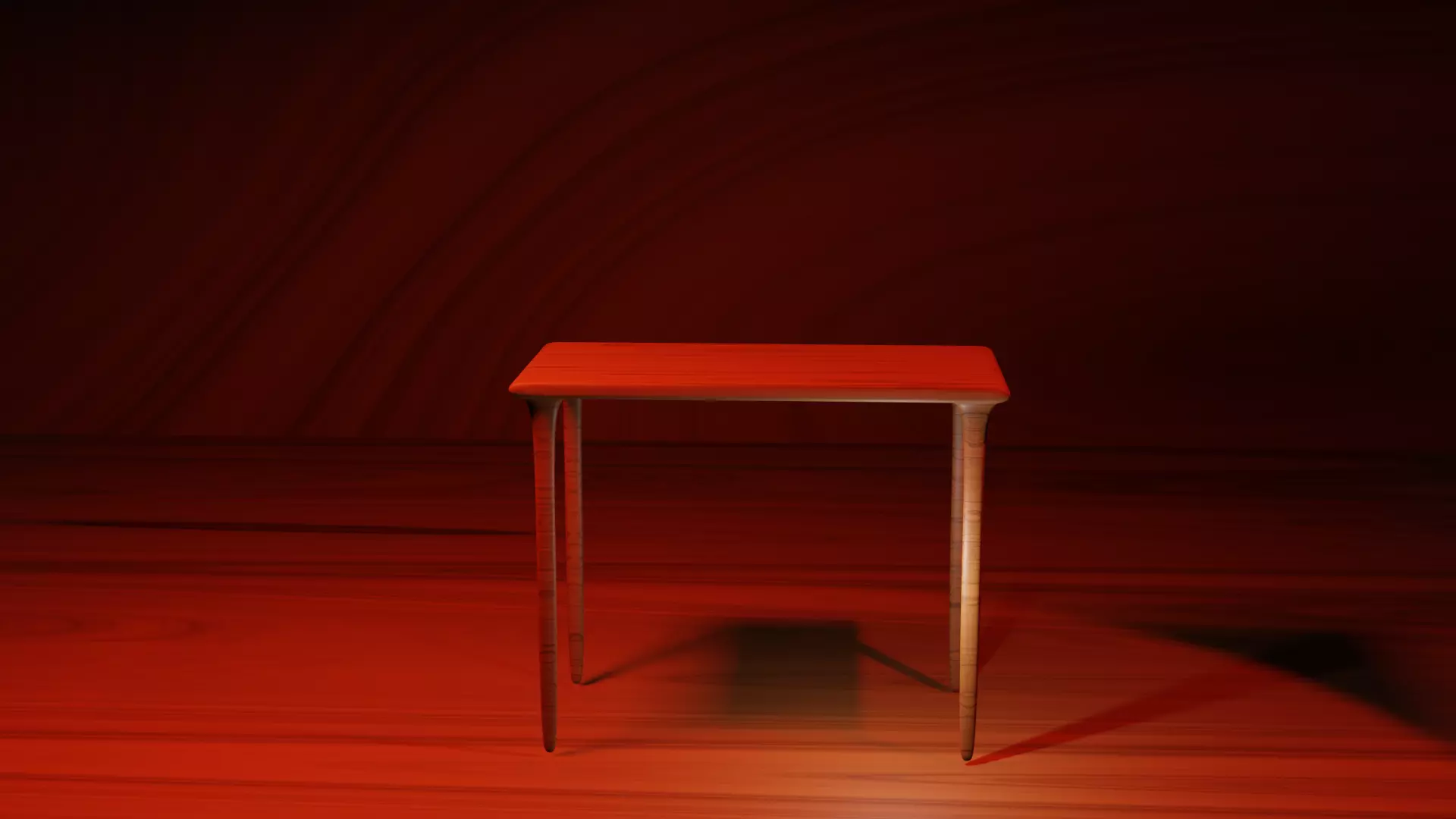 Wooden table with square legs Low-poly 3D model
