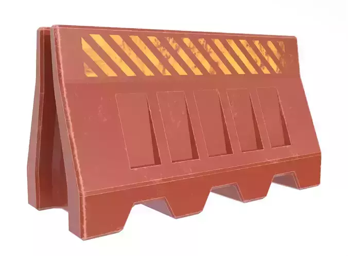 Road barrier Low-poly 3D model