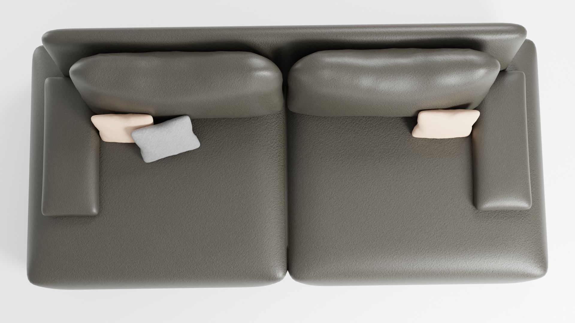 Italian designer sofa with leatherette in dark colors 3D model_5