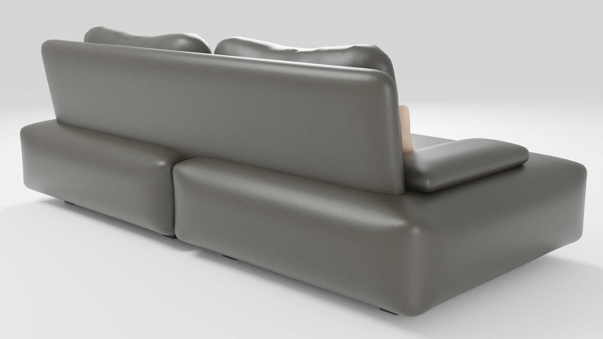 Italian designer sofa with leatherette in dark colors 3D model_2
