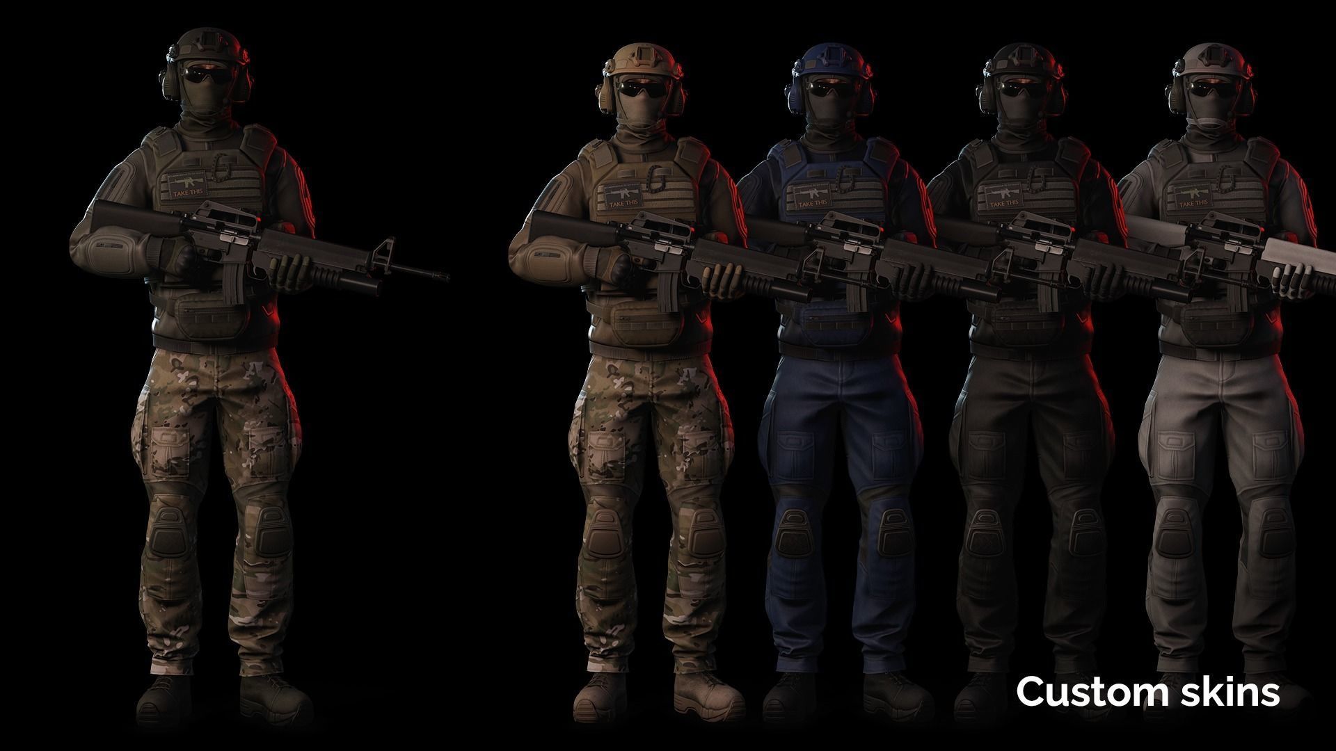 Rapid Fire Military Character - Assault Low-poly 3D model_8