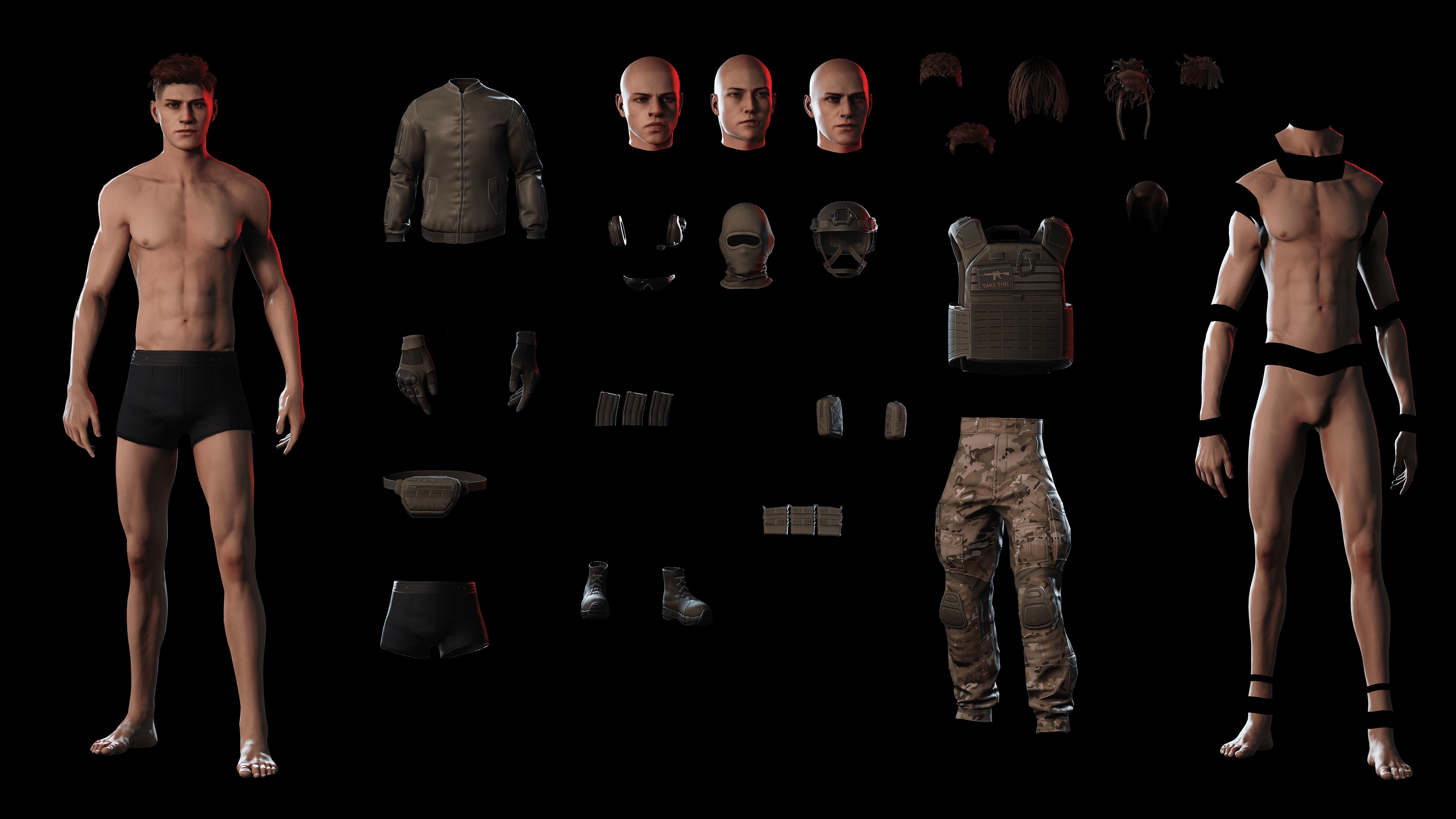 Rapid Fire Military Character - Assault Low-poly 3D model_10