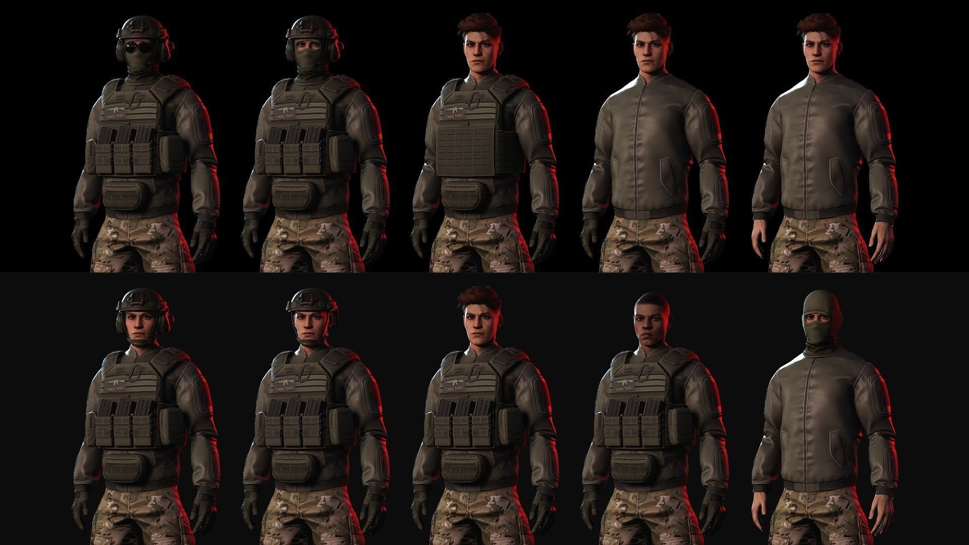 Rapid Fire Military Character - Assault Low-poly 3D model_5