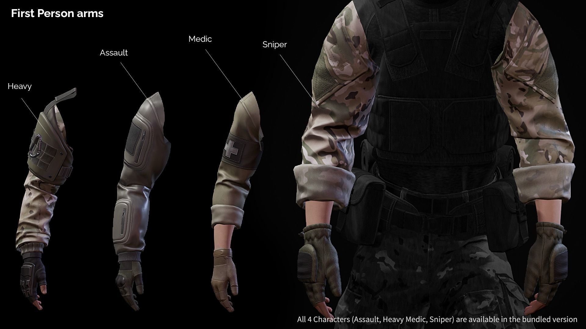 Rapid Fire Military Character - Assault Low-poly 3D model_13