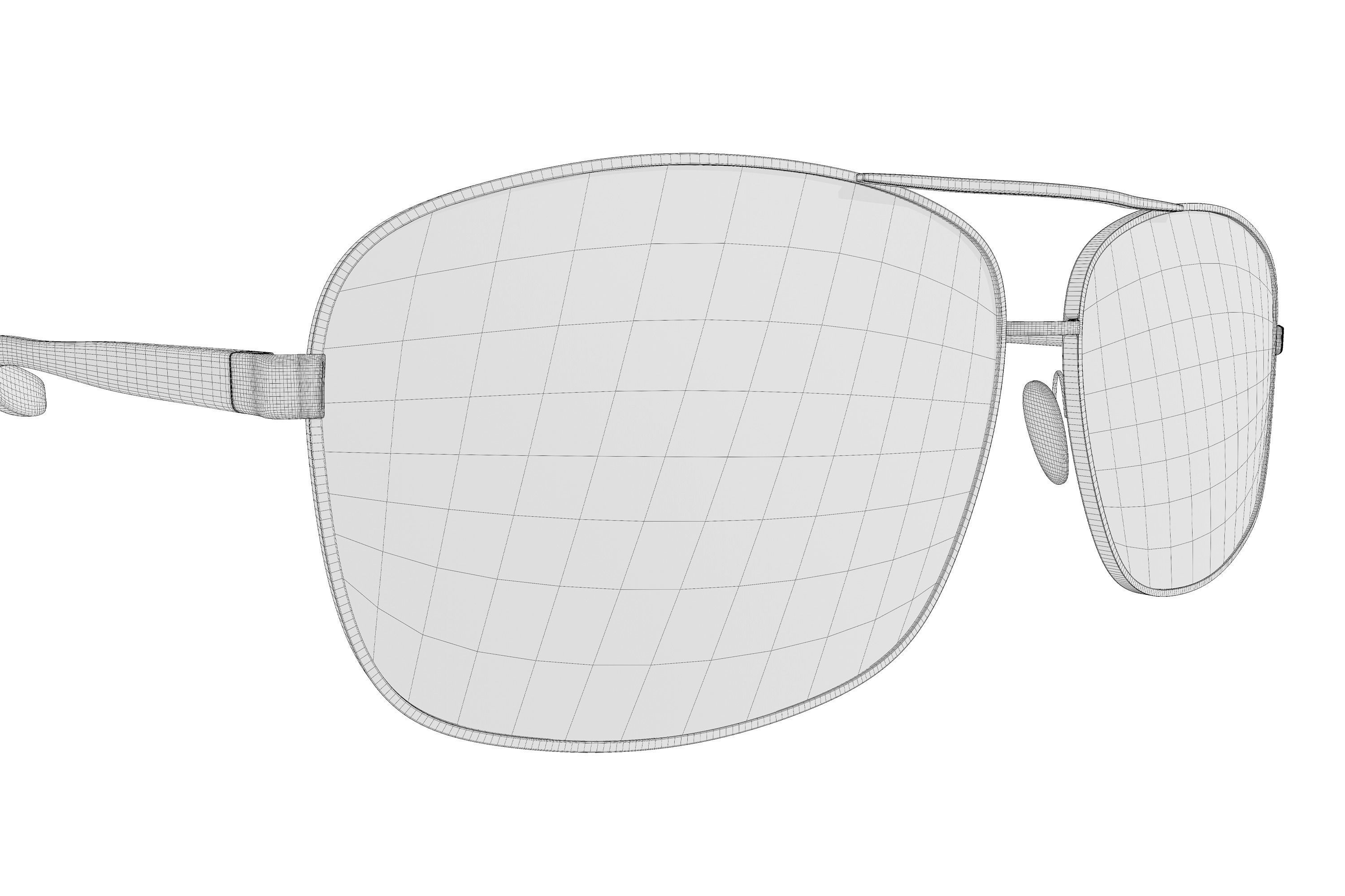 Aviator sunglasses 3D model_4