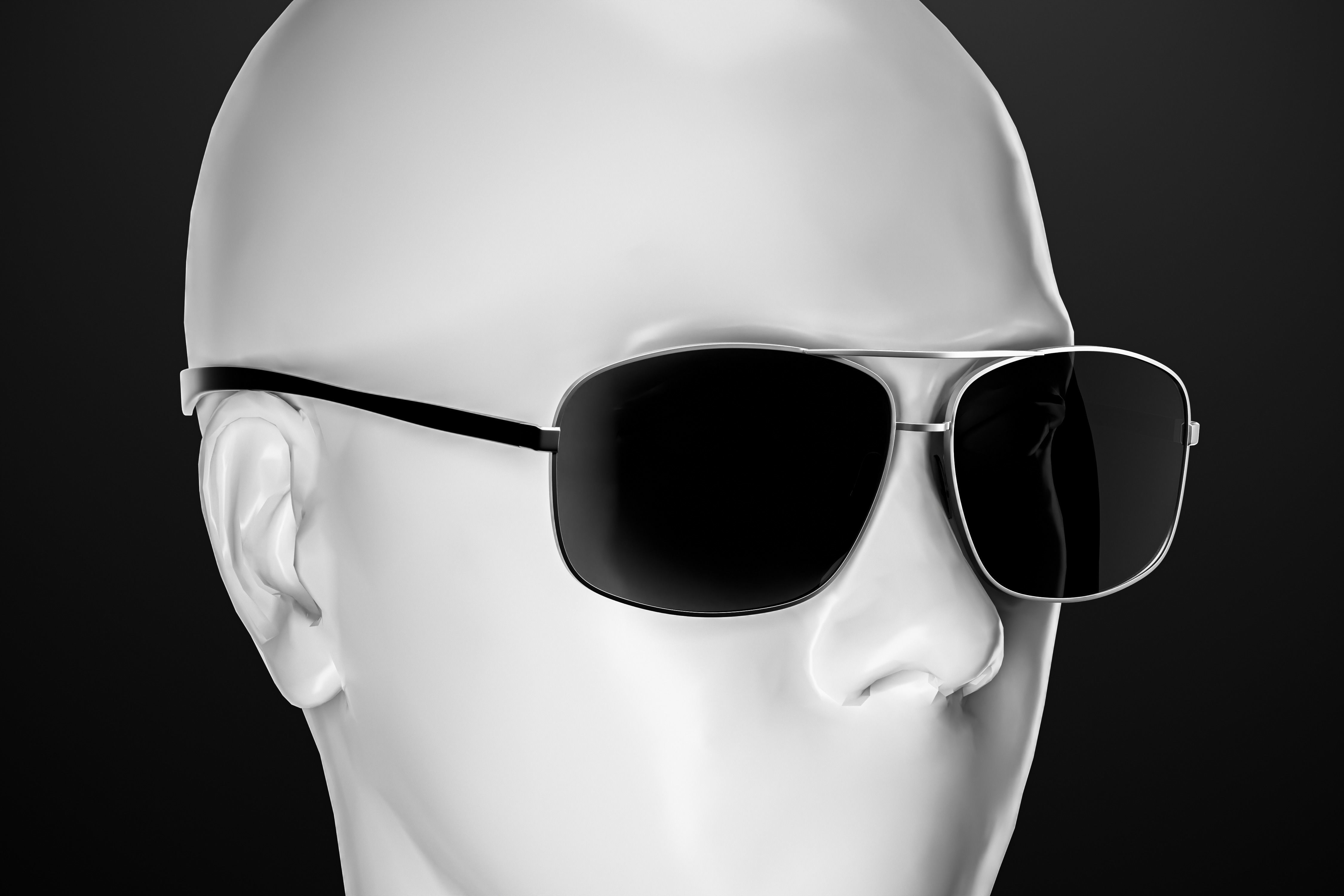 Aviator sunglasses 3D model_2