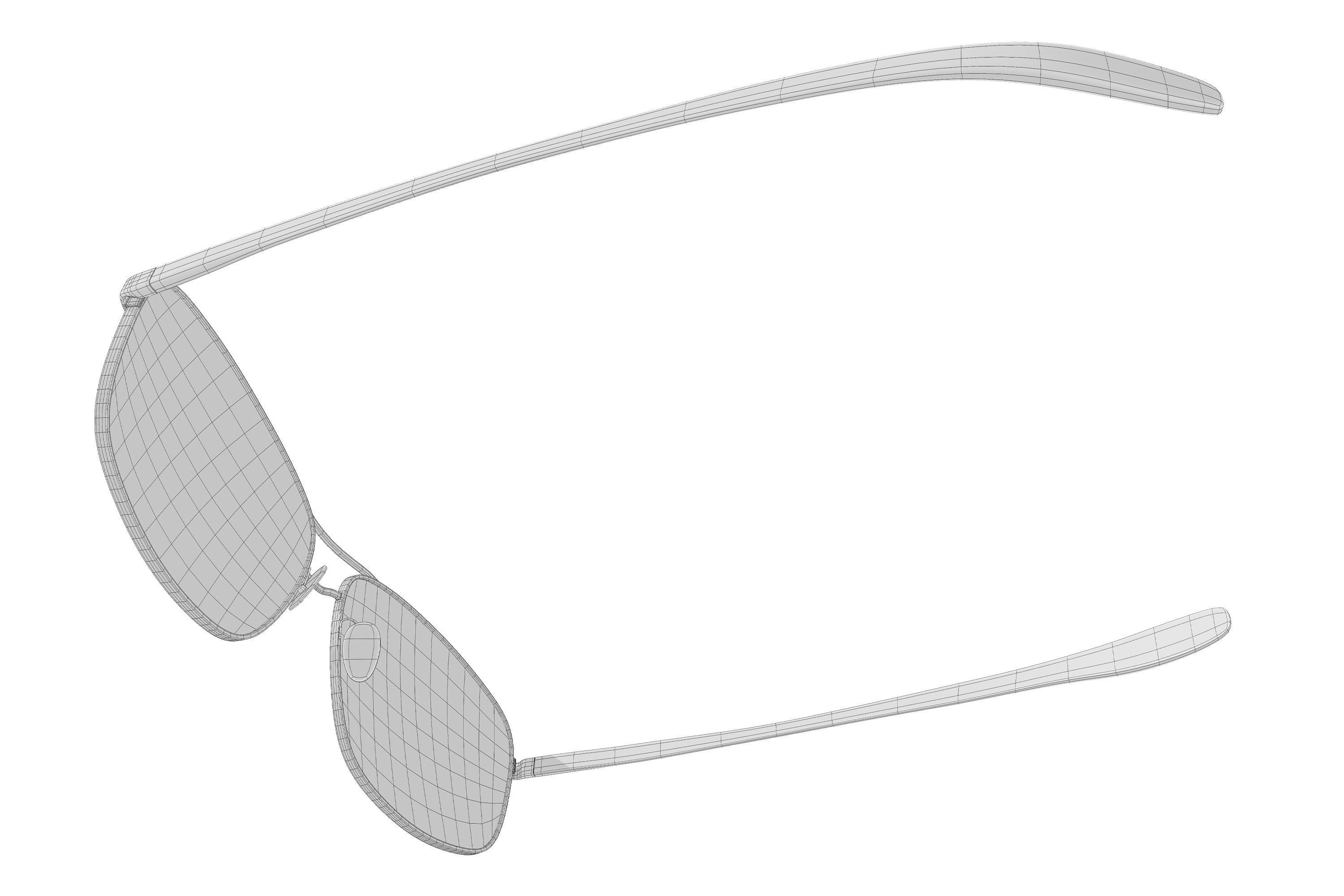 Aviator sunglasses 3D model_13