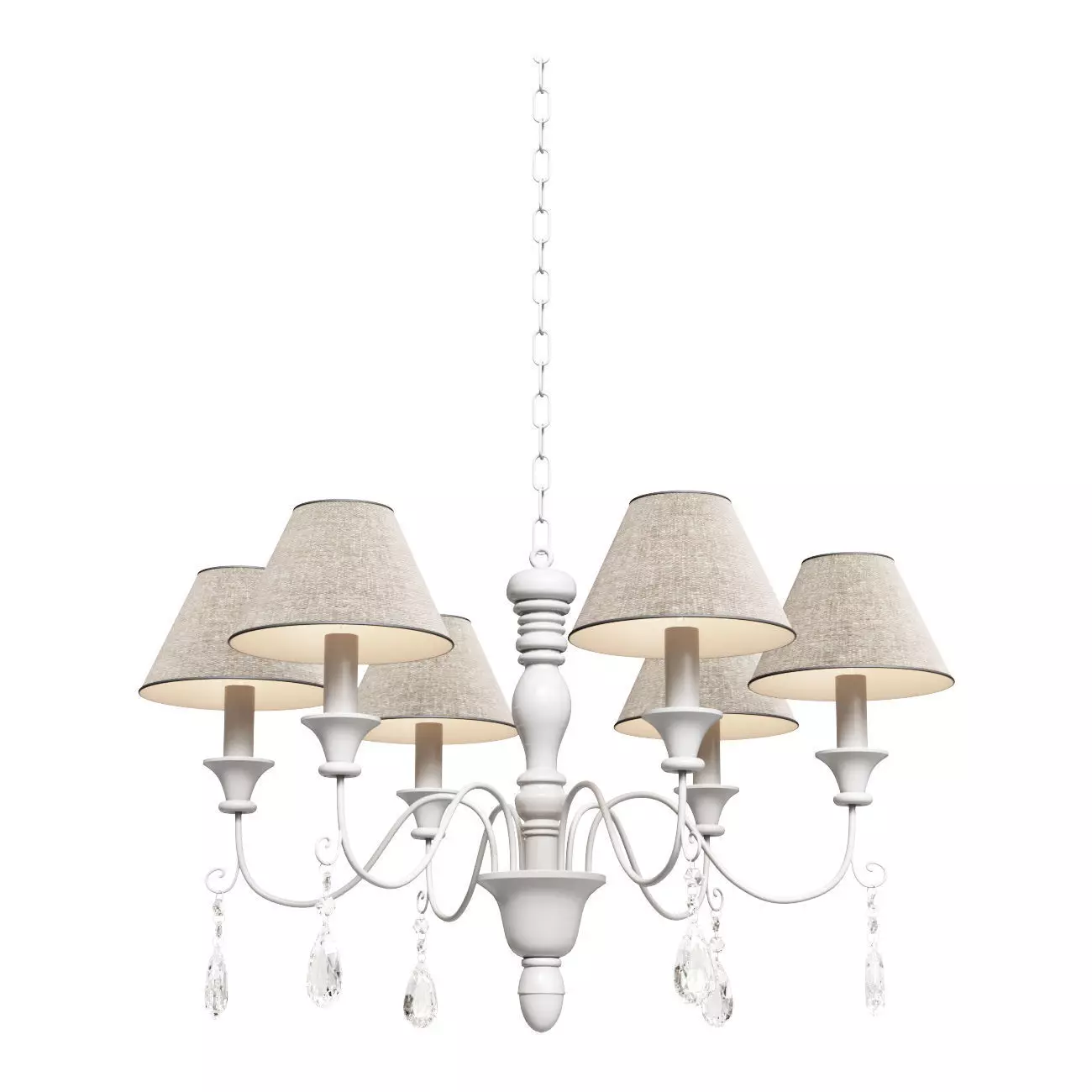 Chandelier PROVENCE white Ideal Lux 003399 3D model_0