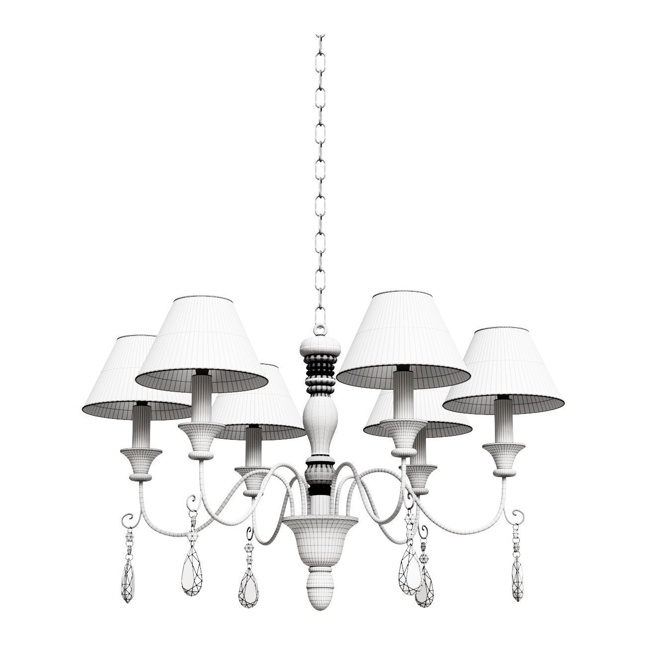 Chandelier PROVENCE white Ideal Lux 003399 3D model_1