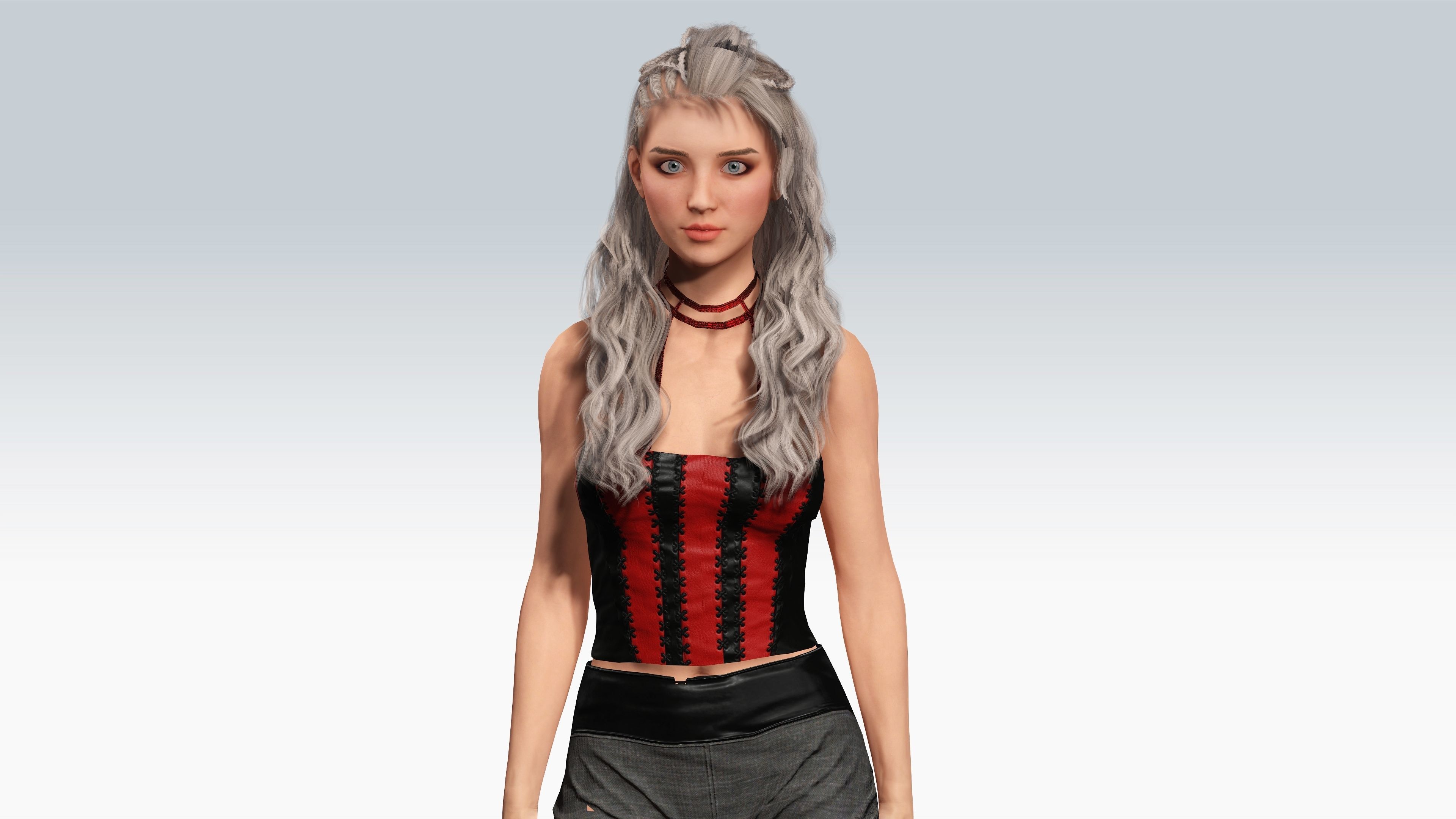 Sexy Character - Fully Rigged 3D model Low-poly 3D model_2