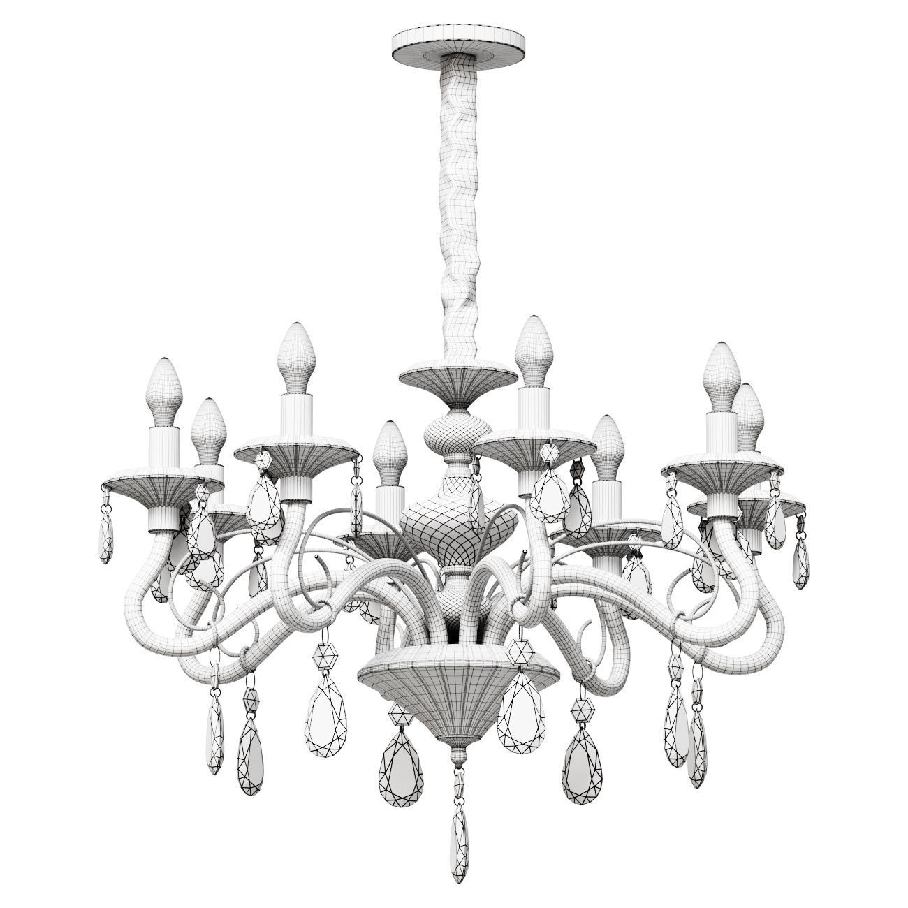 Pendant chandelier 8x40 E14 Omnilux 140770182 3D model_1