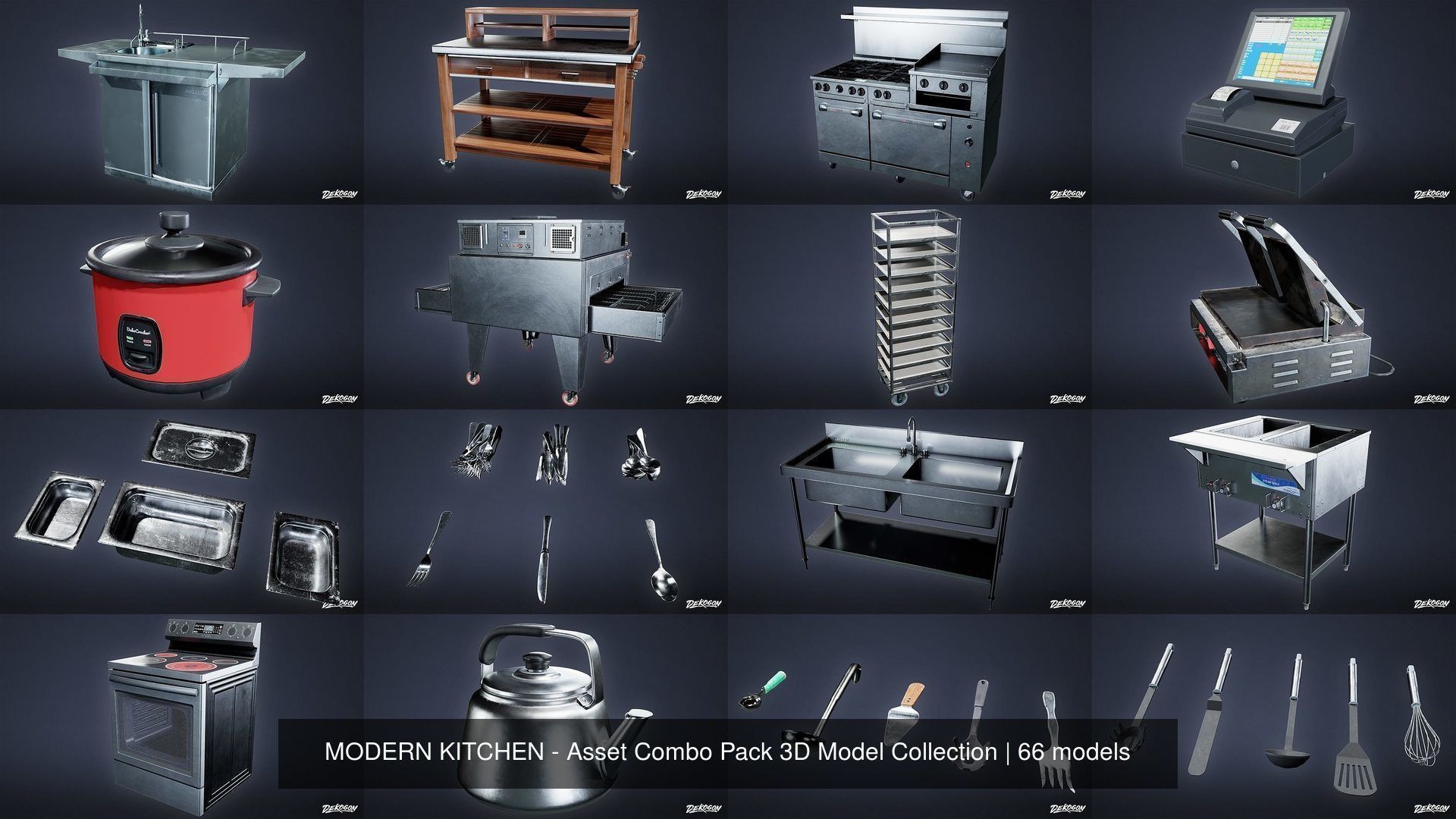 MODERN KITCHEN - Asset Combo Pack 3D Model Collection _7