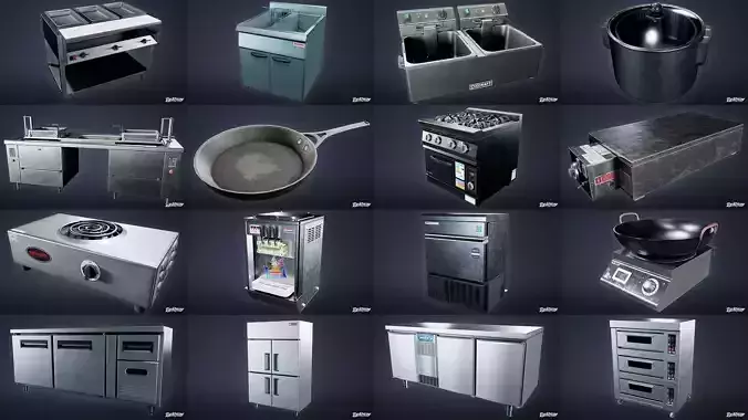 MODERN KITCHEN - Asset Combo Pack 3D Model Collection 