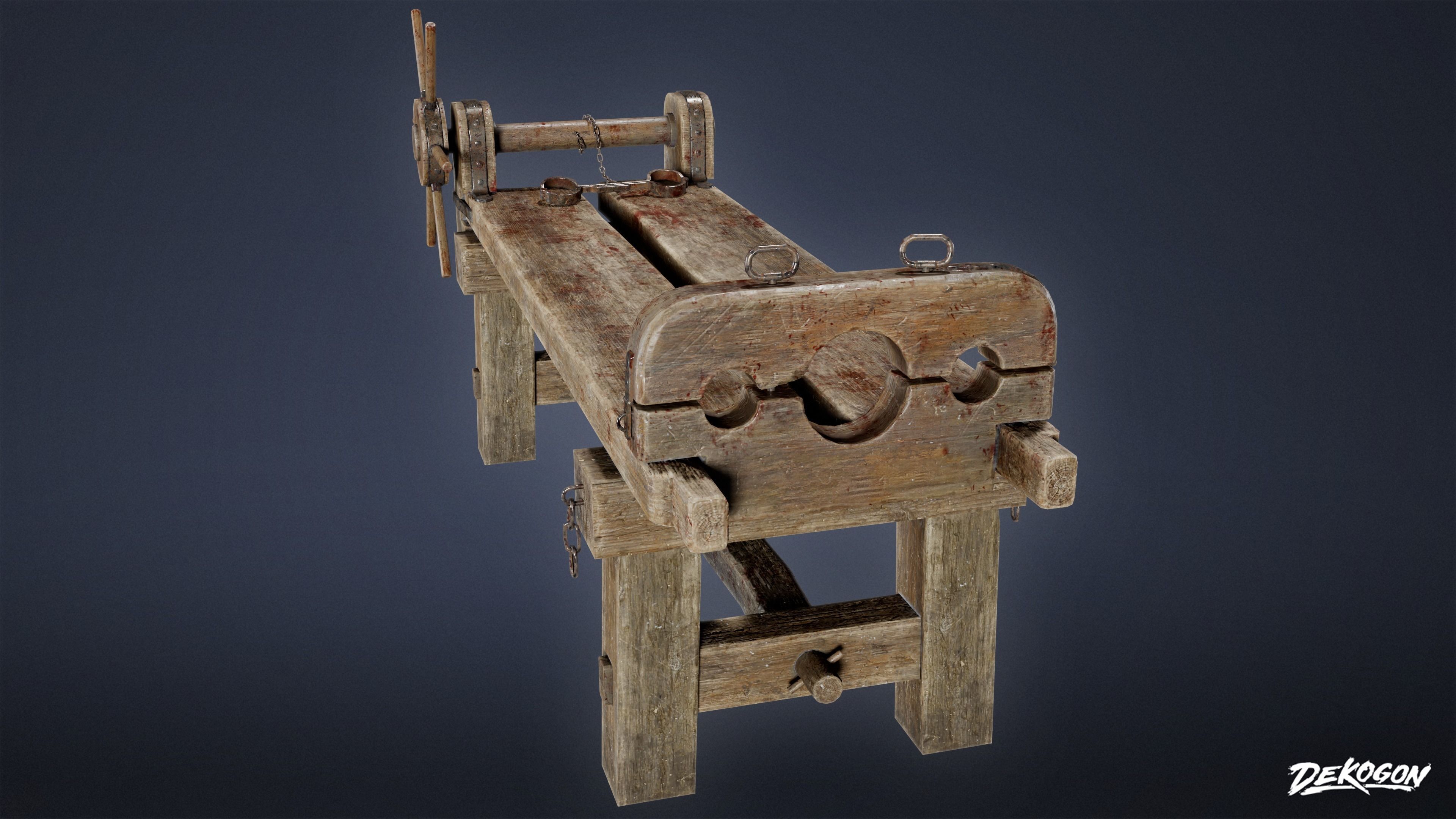 MEDIEVAL - Torture Table 01 - LOW POLY Low-poly 3D model_3